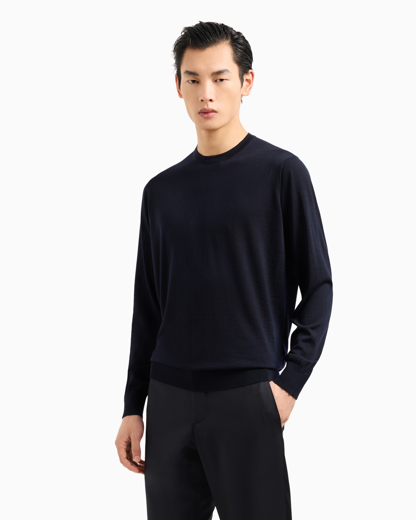 Virgin-wool, crew-neck jumper Slide 3