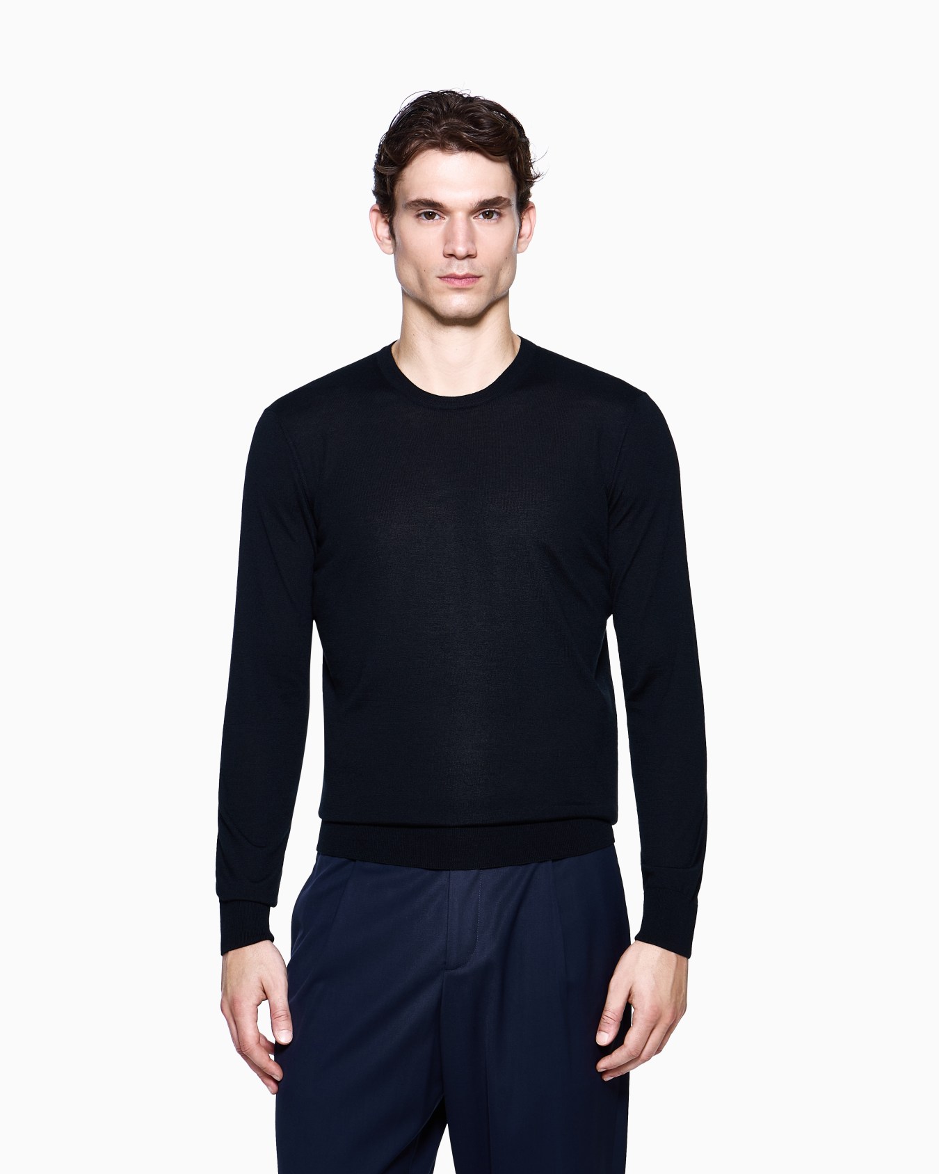Virgin-wool, crew-neck jumper Slide 3