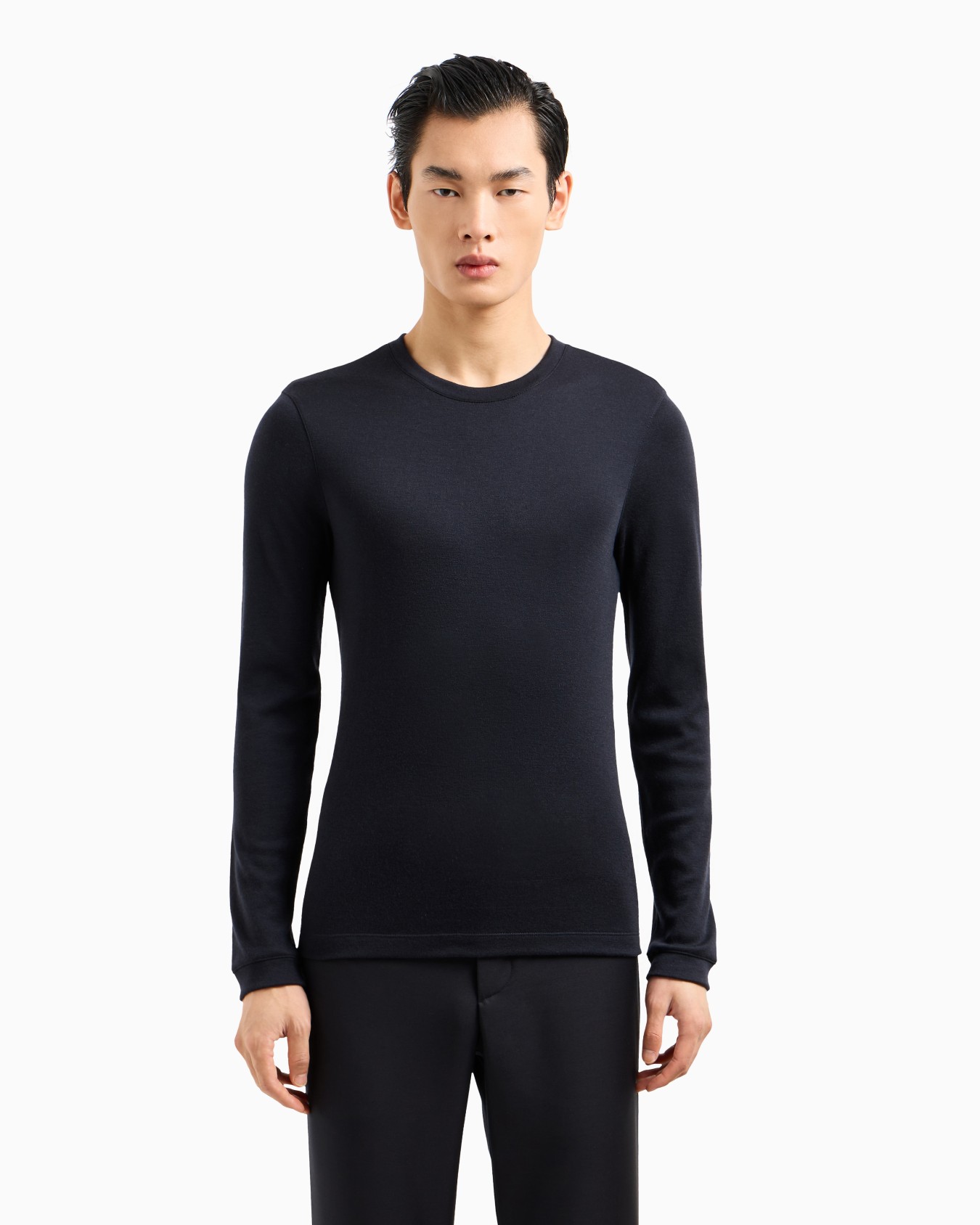 Pure cashmere interlock crew-neck jumper Slide 3