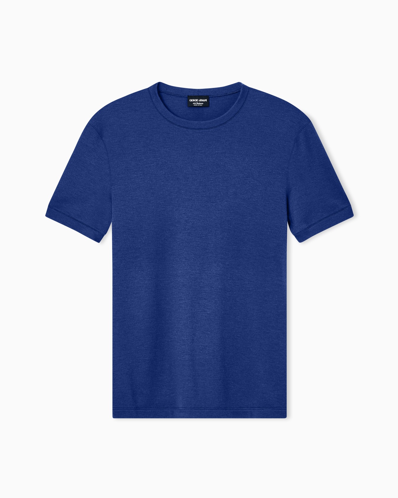  crew-neck, short-sleeved jumper in cashmere interlock Slide 0