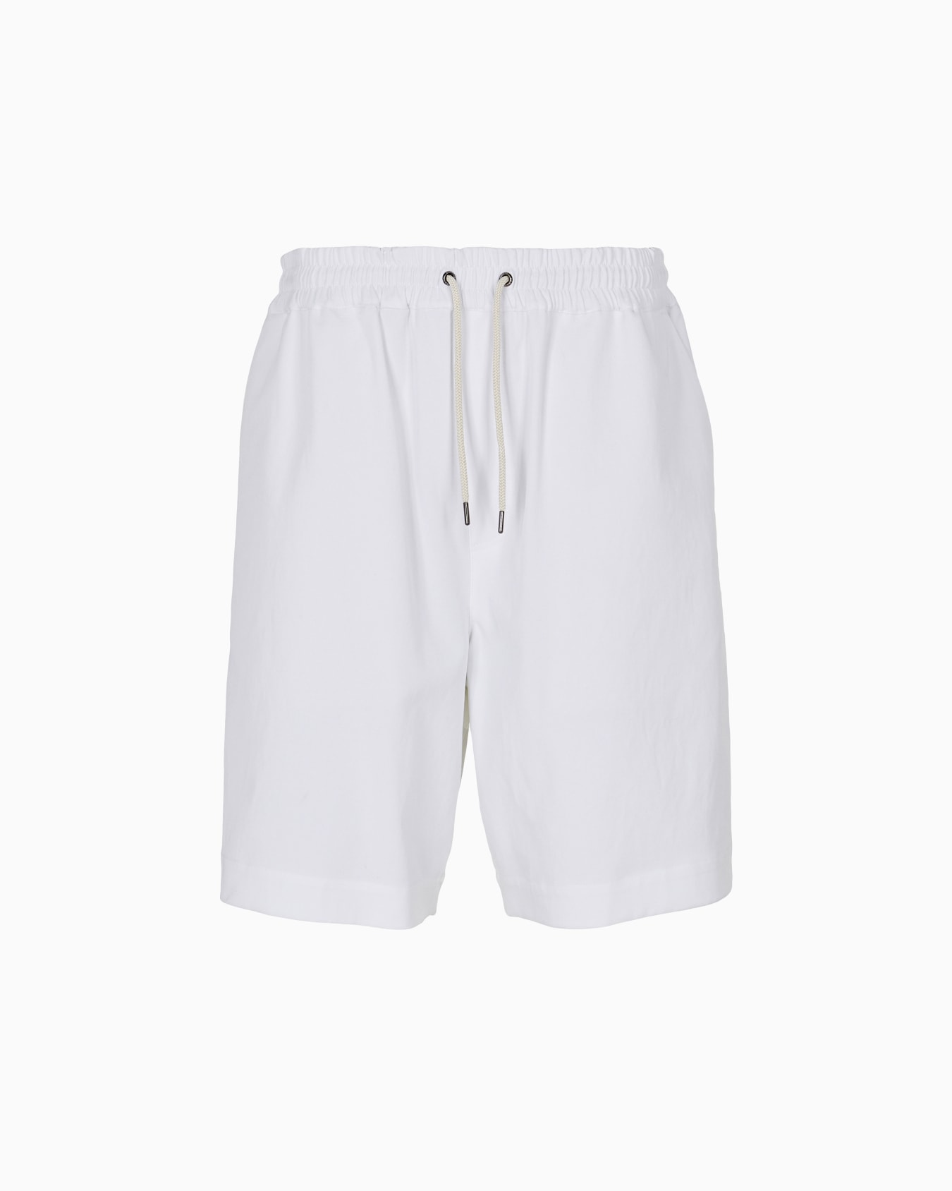 Bermuda en toile lyocell et coton à devant plat Diapositive 0