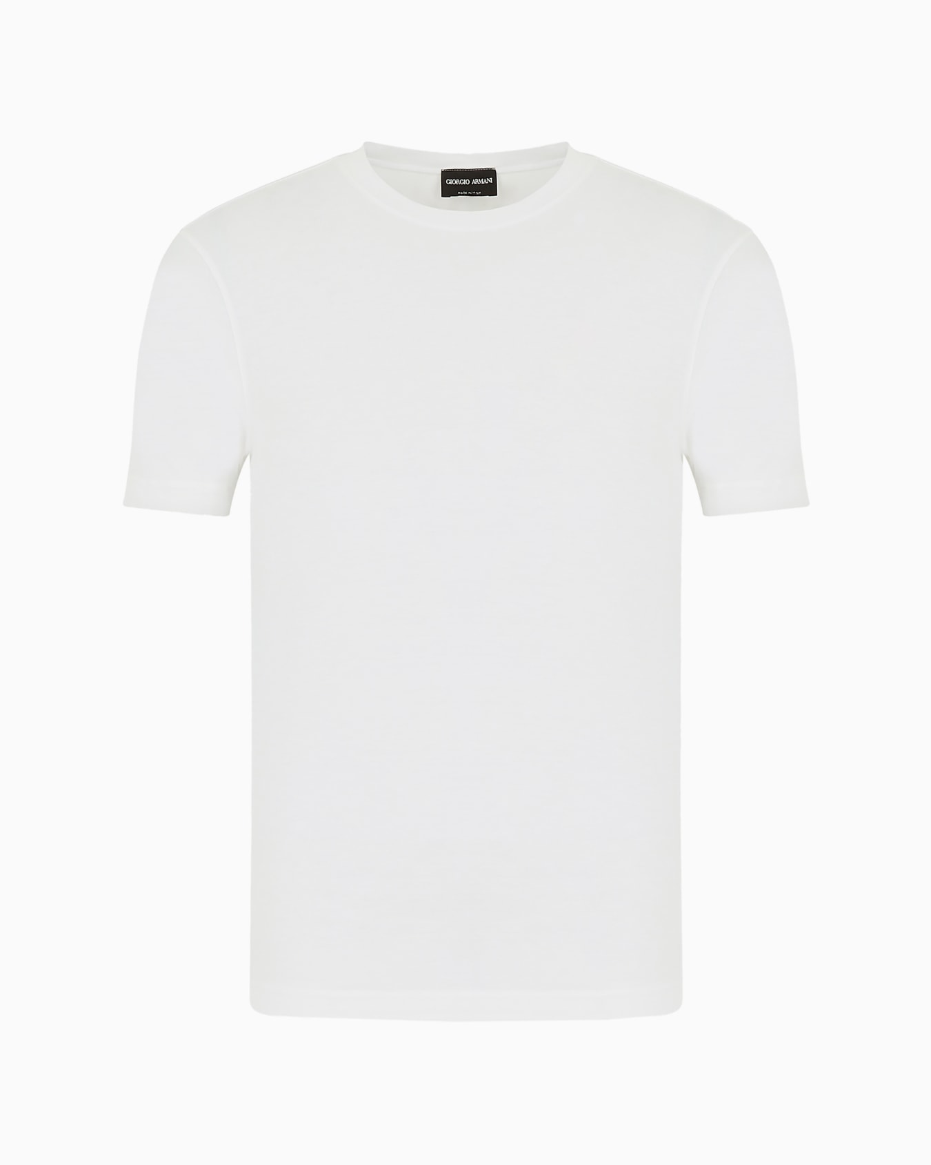 T-shirt girocollo a maniche corte in jersey di viscosa stretch Slide 0