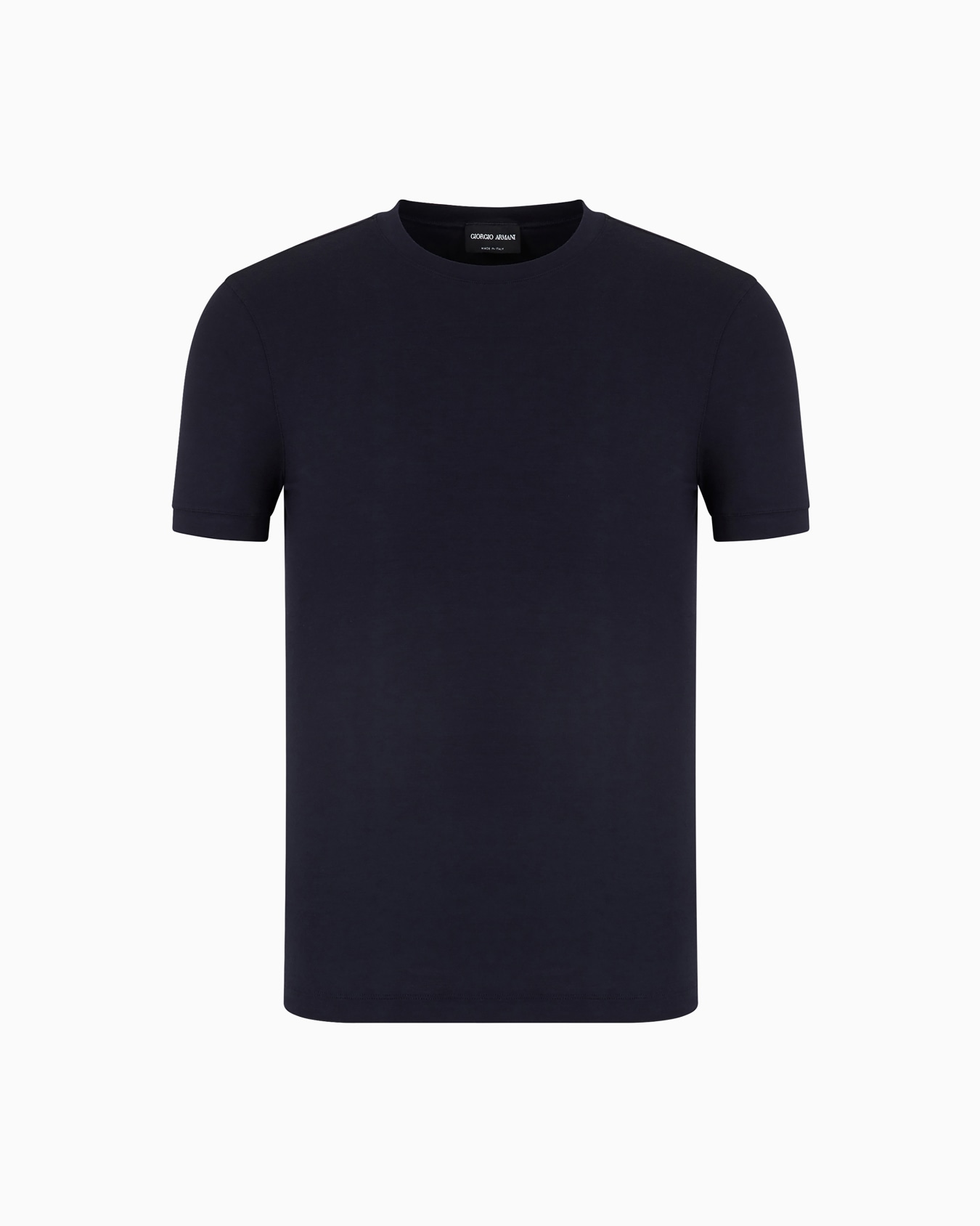 Crew-neck short-sleeved T-shirt in stretch viscose jersey Slide 0