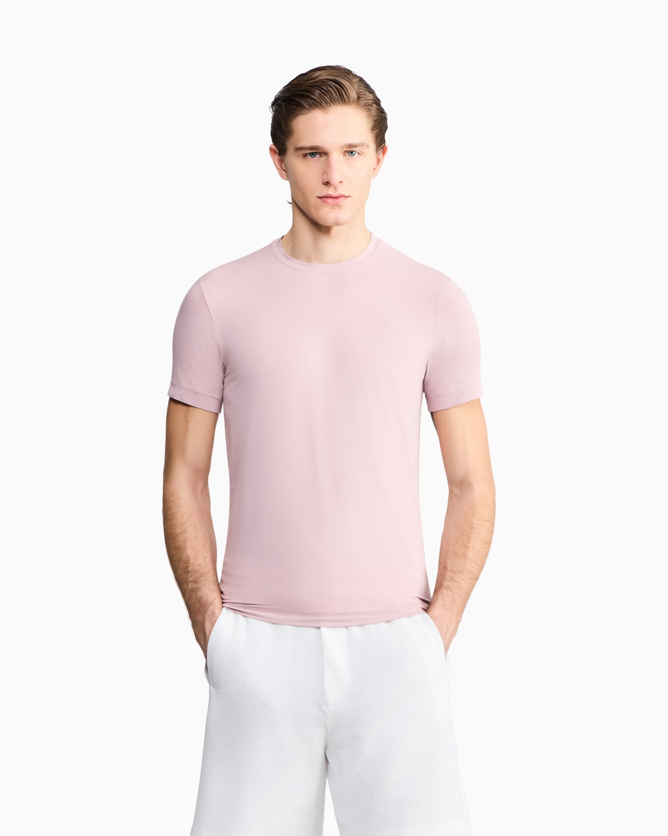 ASV crew-neck T-shirt in stretch viscose jersey Slide 3