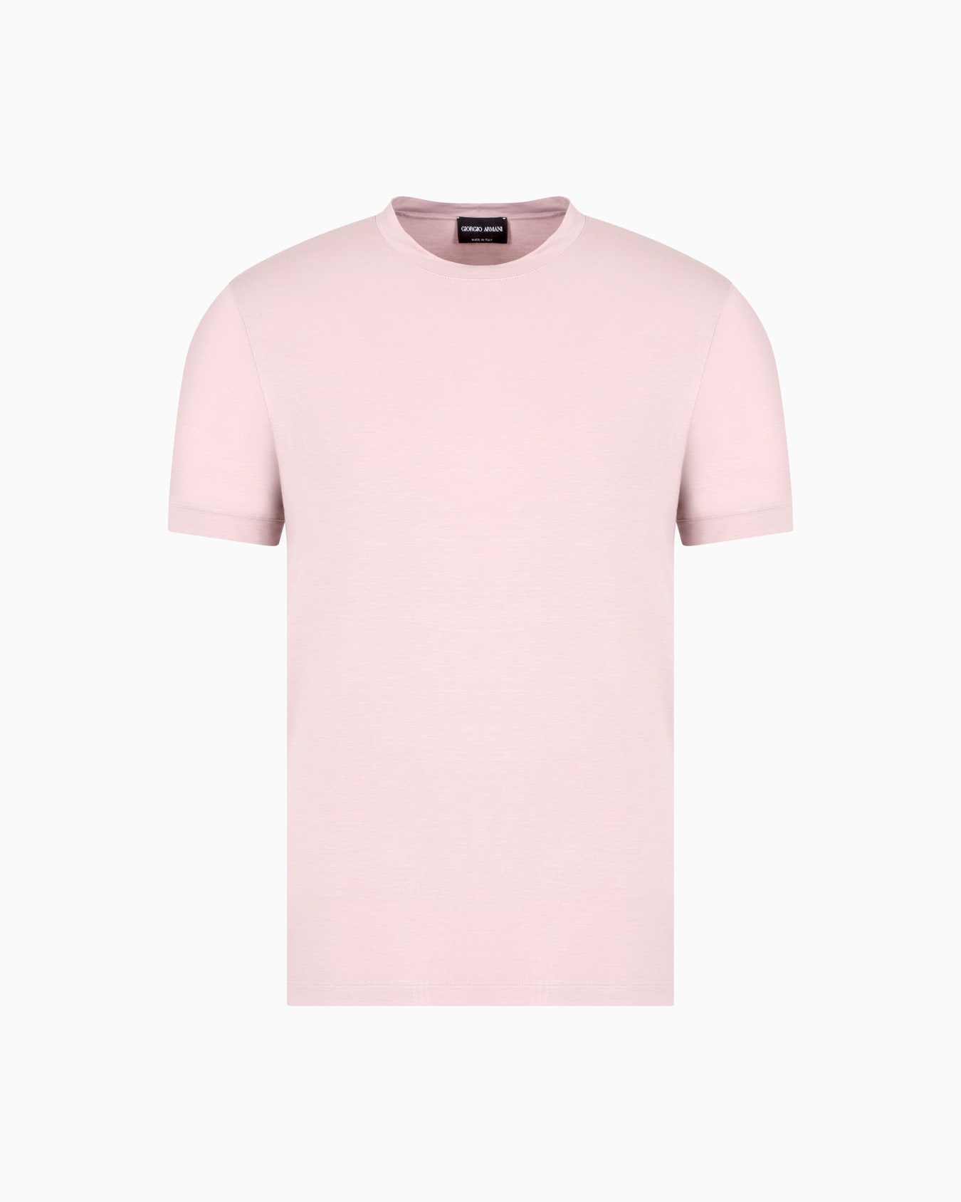 Crew-neck short-sleeved T-shirt in stretch viscose jersey Slide 0