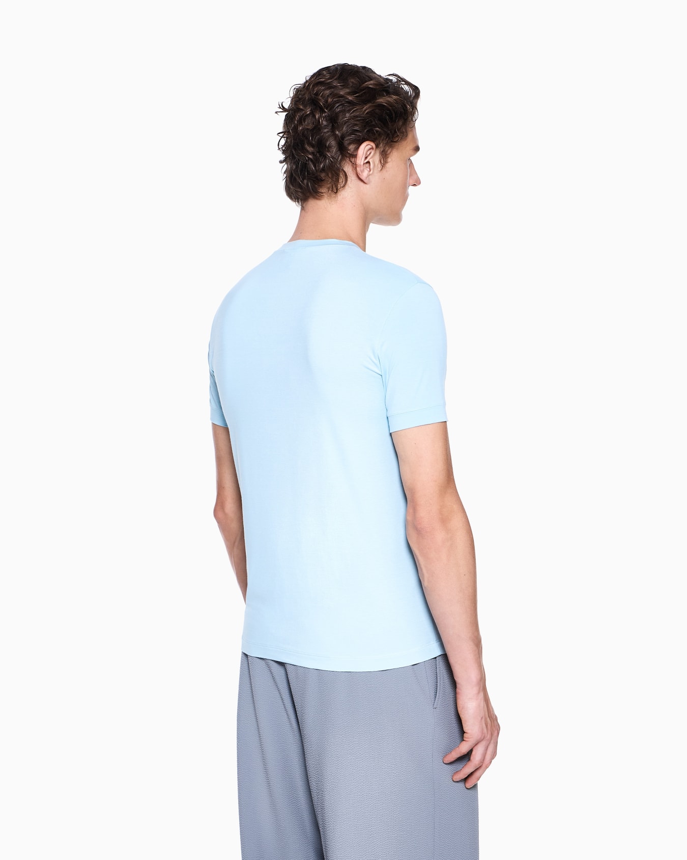 Camiseta de punto de viscosa elástico con cuello redondo ASV Diapositiva 2