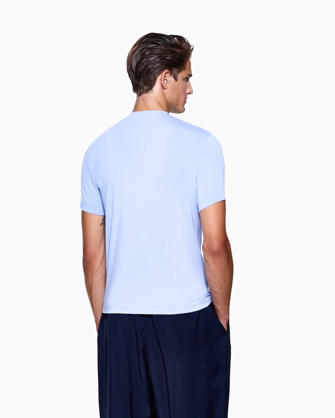 ASV crew-neck T-shirt in stretch viscose jersey Slide 2