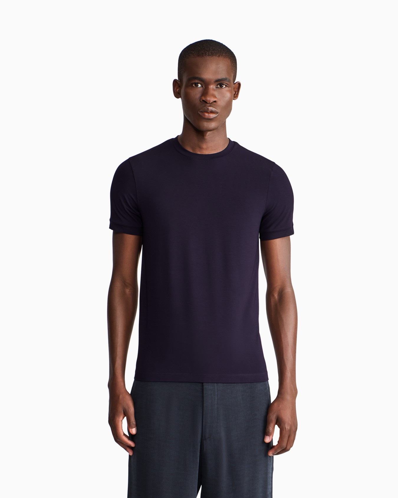 T-shirt ras-du-cou en jersey de viscose stretch  Diapositive 3