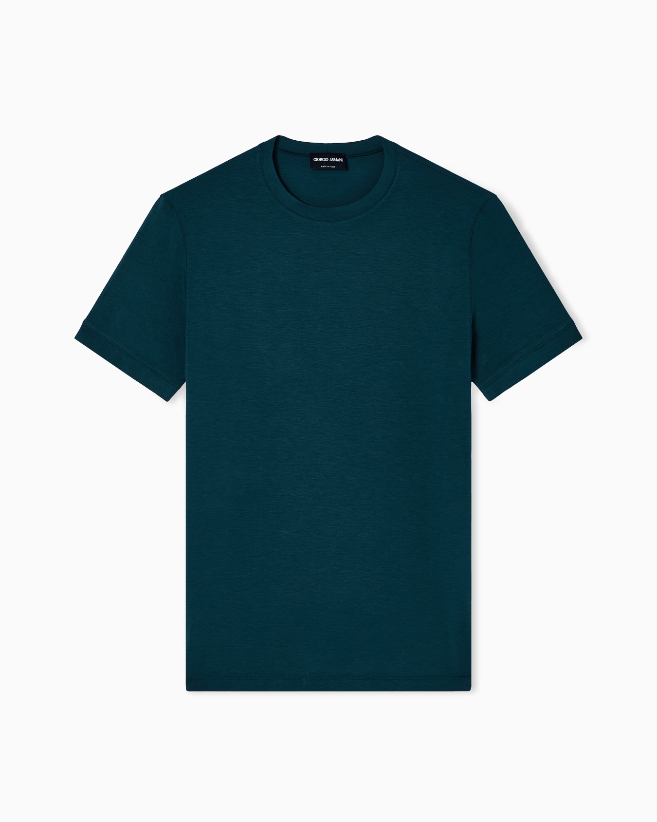 Crew-neck short-sleeved T-shirt in stretch viscose jersey Slide 0