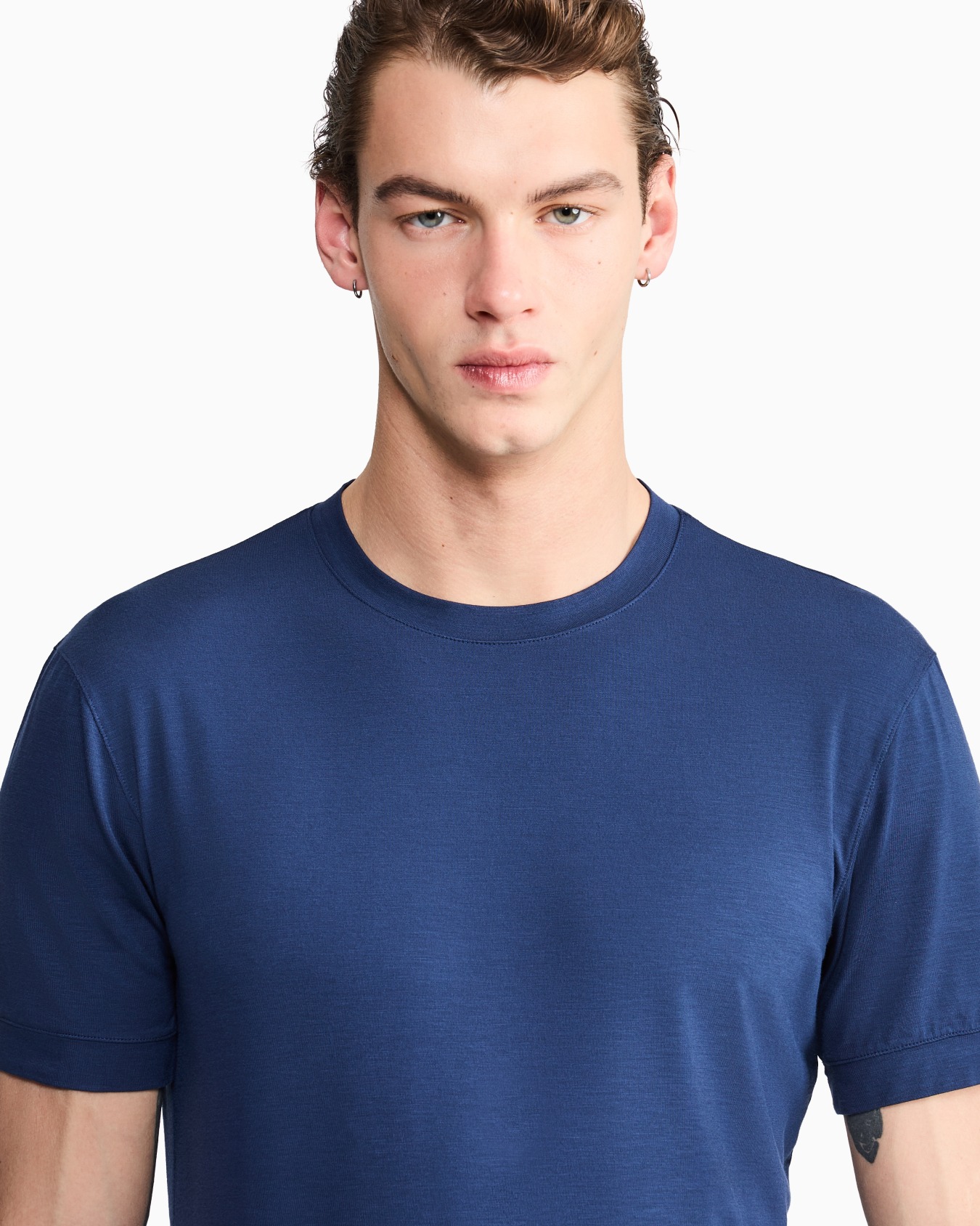ASV crew-neck T-shirt in stretch viscose jersey Slide 6