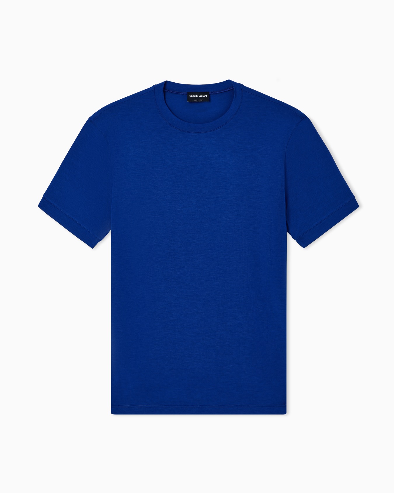 Crew-neck short-sleeved T-shirt in stretch viscose jersey Slide 0