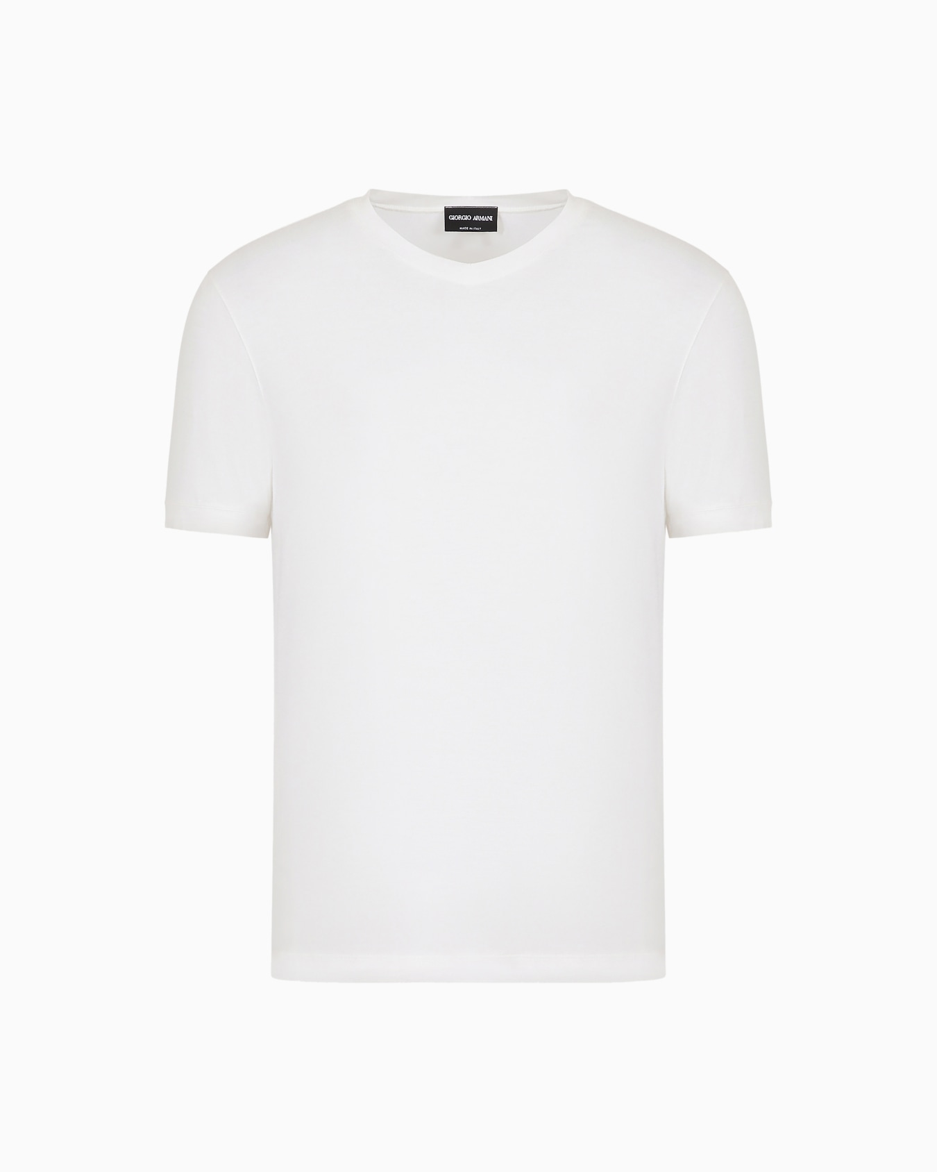 Camiseta Icon de punto de viscosa elástica con cuello de pico Diapositiva 0