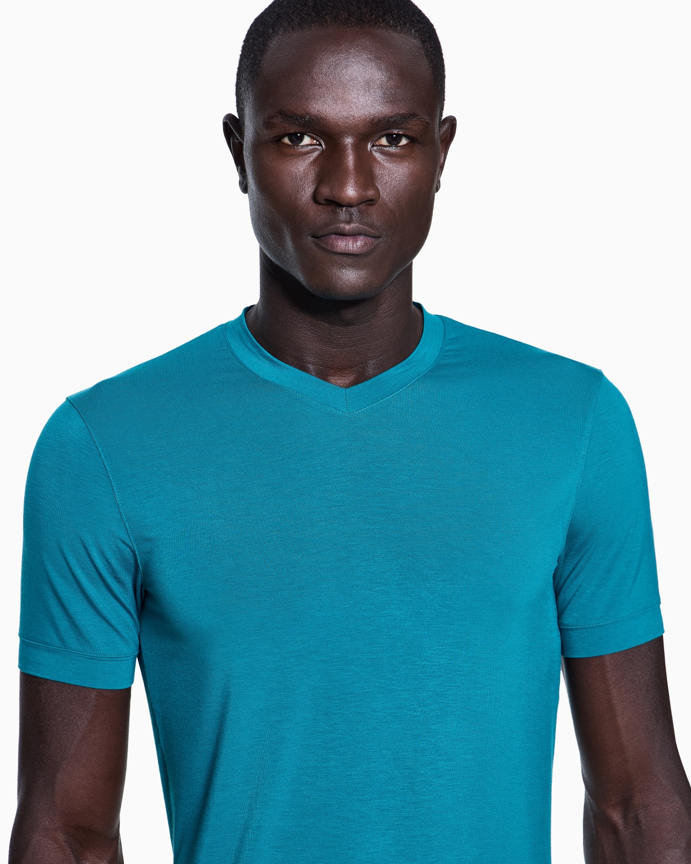 Stretch viscose jersey, V-neck Icon T-shirt Slide 2