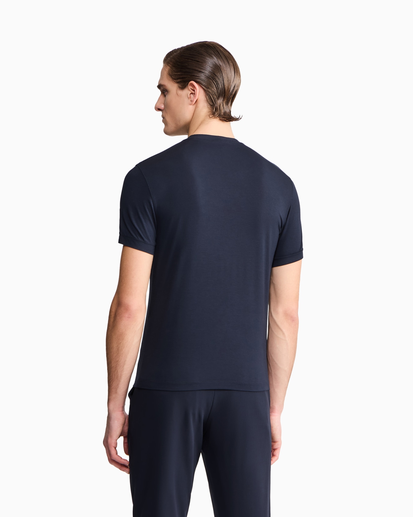 Icon Crew-neck T-shirt in stretch viscose jersey Diapositiva 5