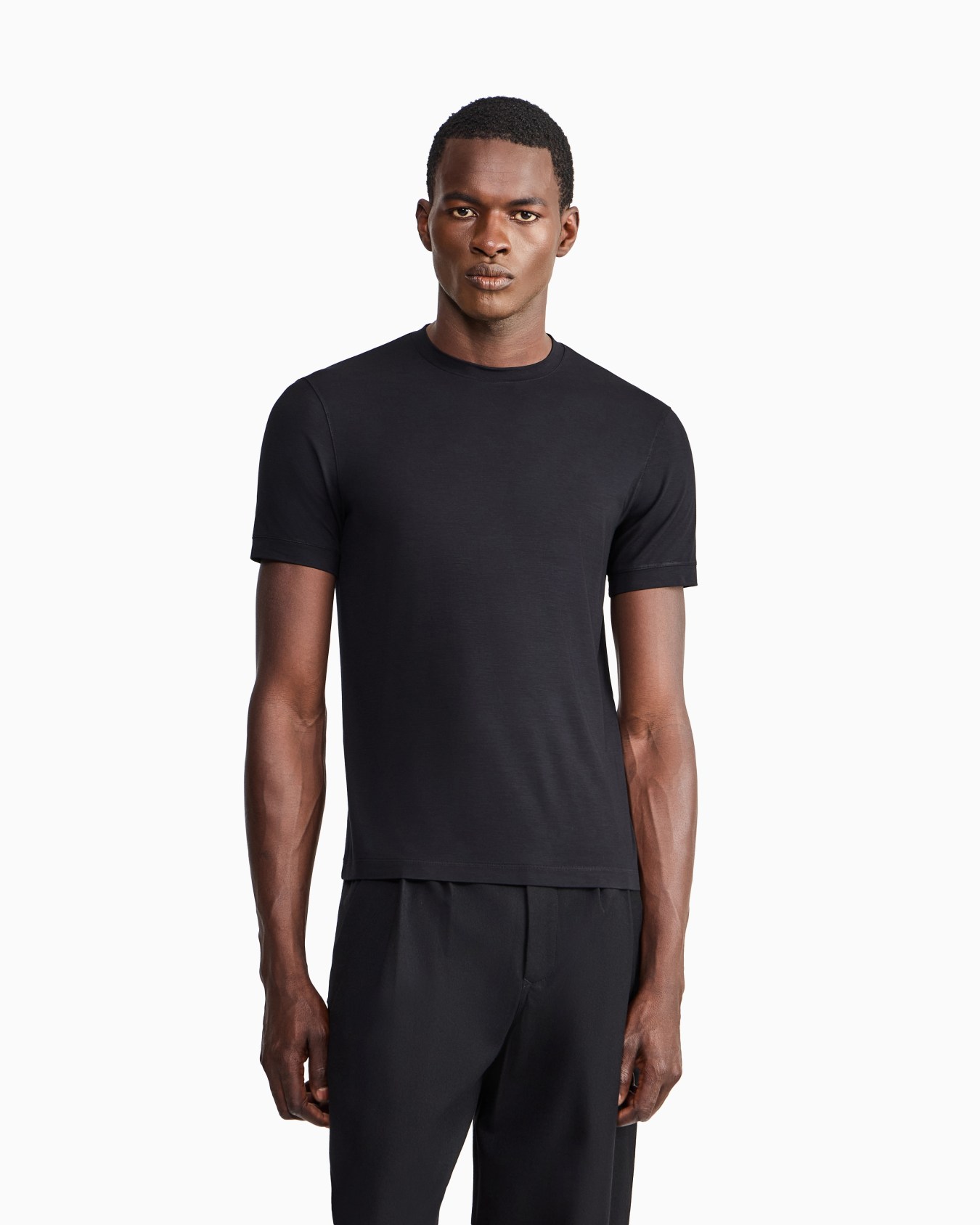 Icon Crew-neck T-shirt in stretch viscose jersey Slide 3