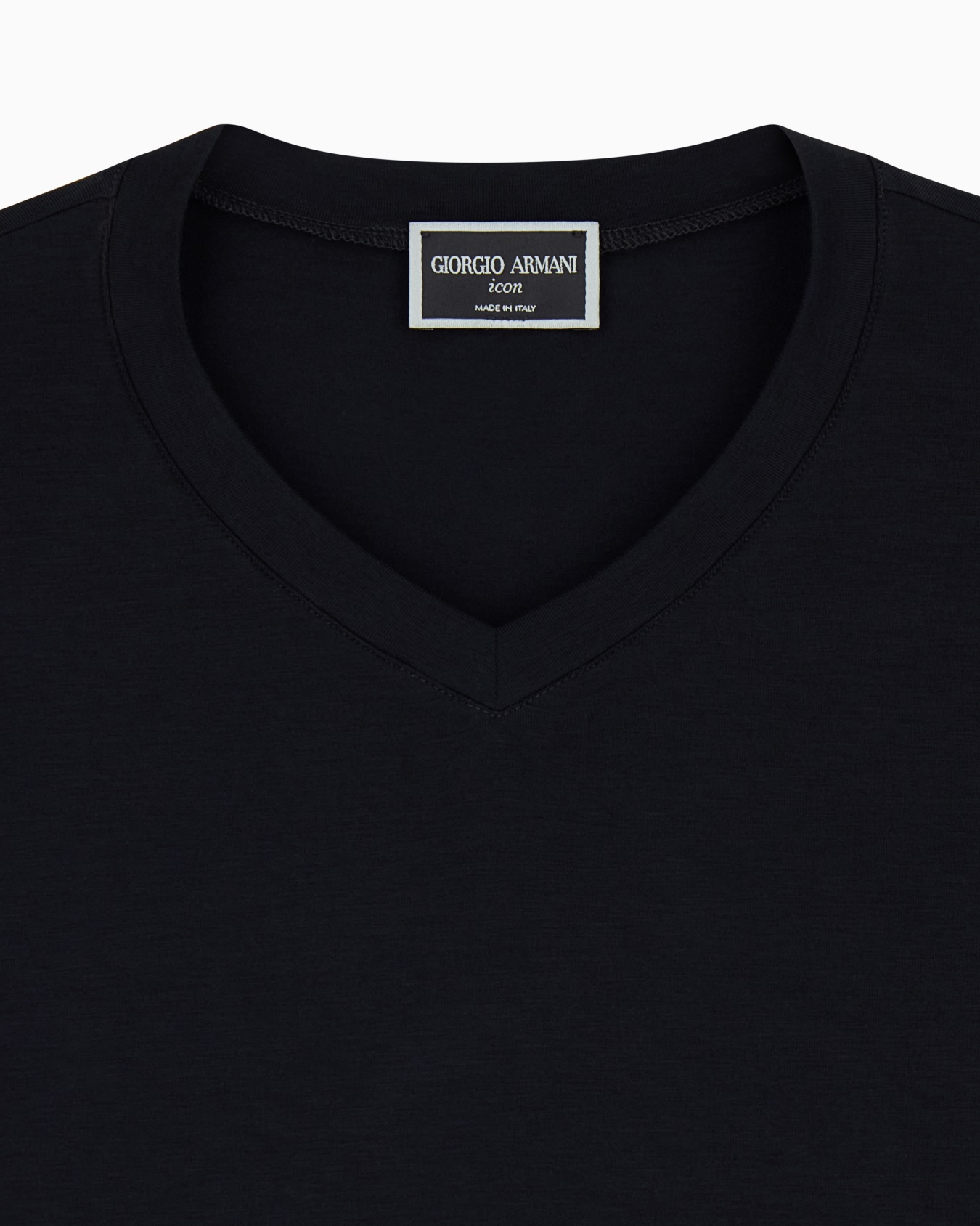 V-neck T-shirt Icon in stretch viscose jersey Slide 2