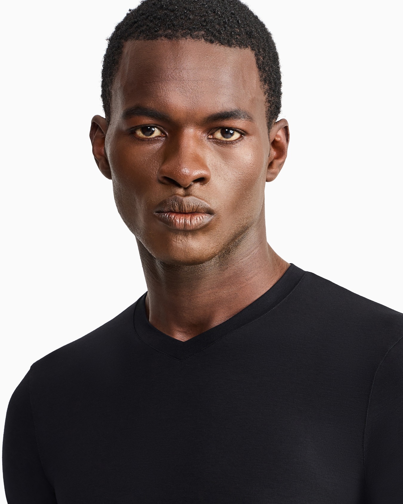 V-neck T-shirt Icon in stretch viscose jersey Slide 6