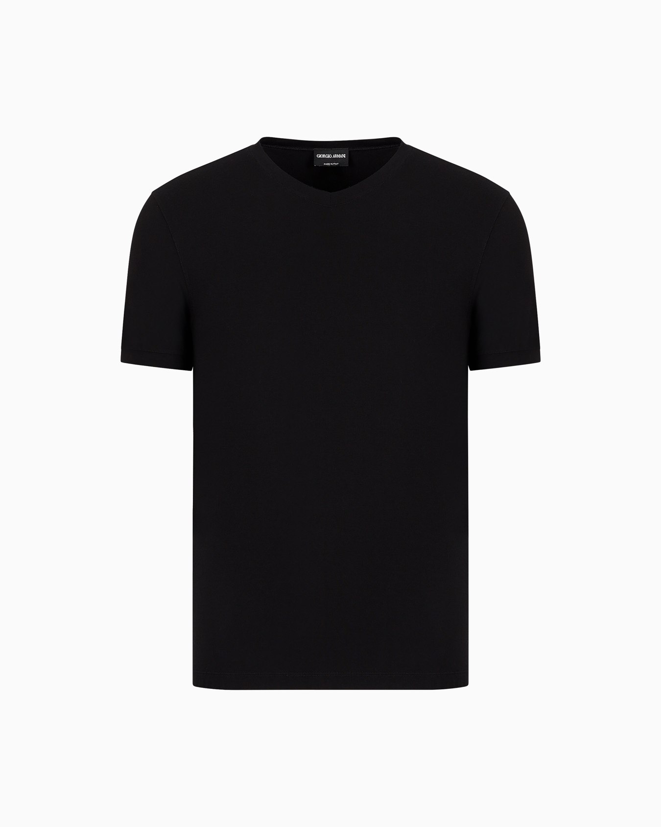 V-neck T-shirt Icon in stretch viscose jersey Slide 0