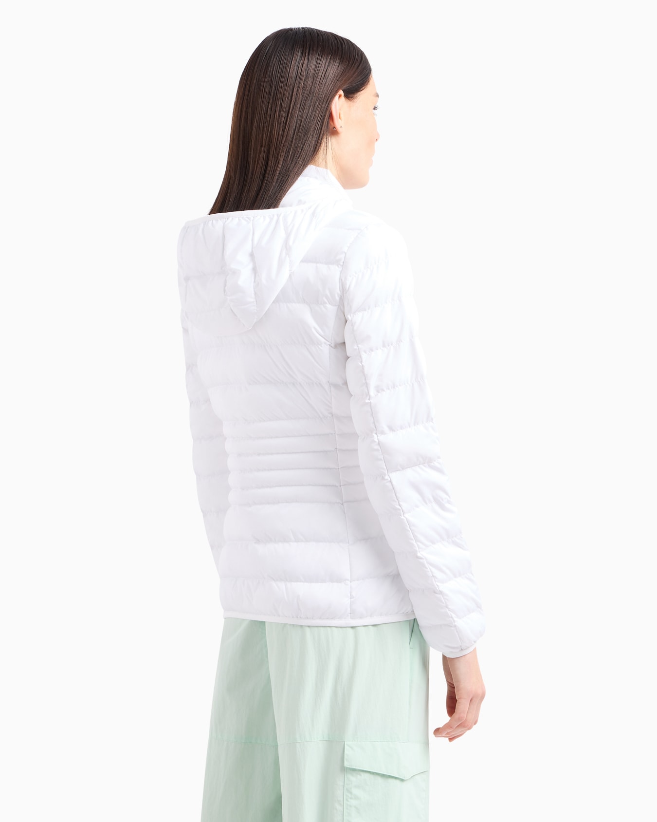 Core Lady recycled technical fabric padded hooded jacket Slide 2