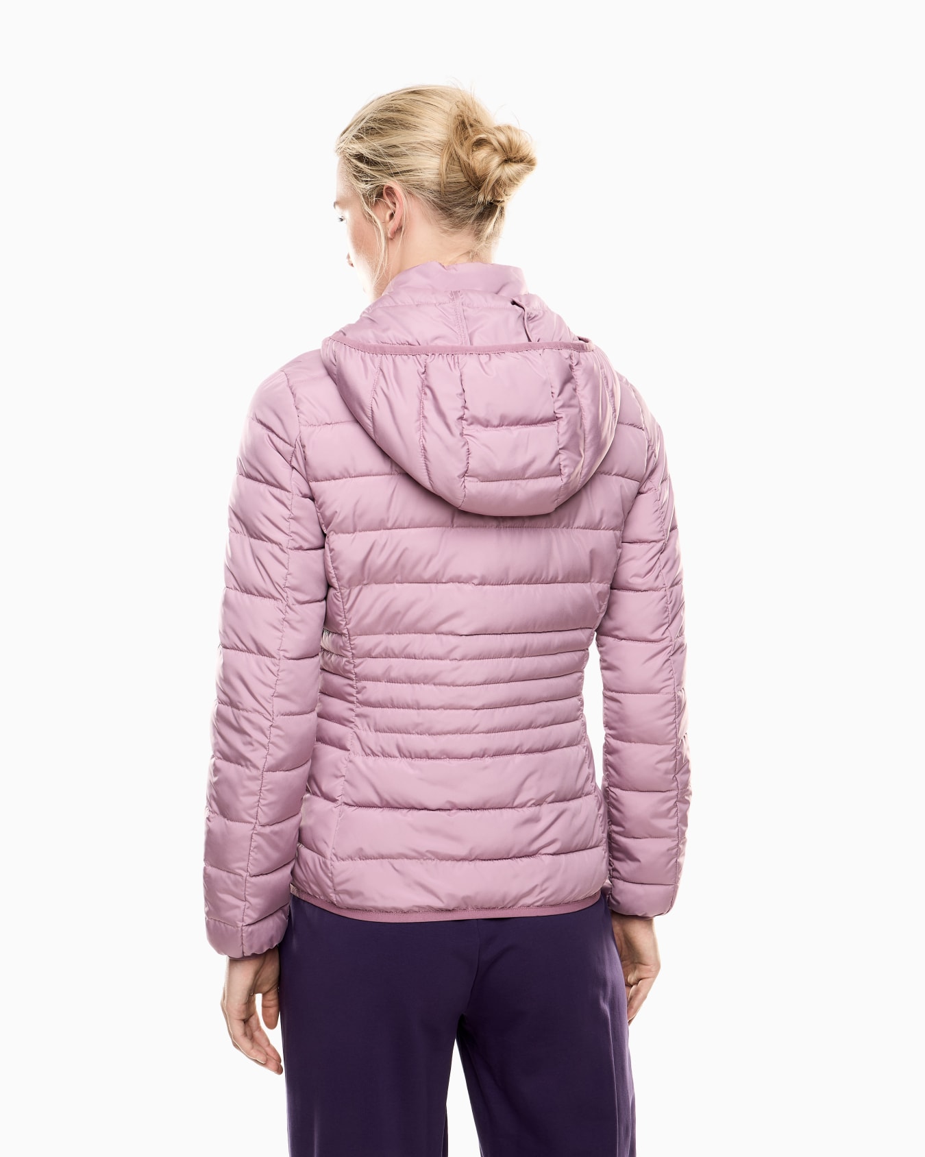 Core Lady recycled technical fabric padded hooded jacket Slide 5