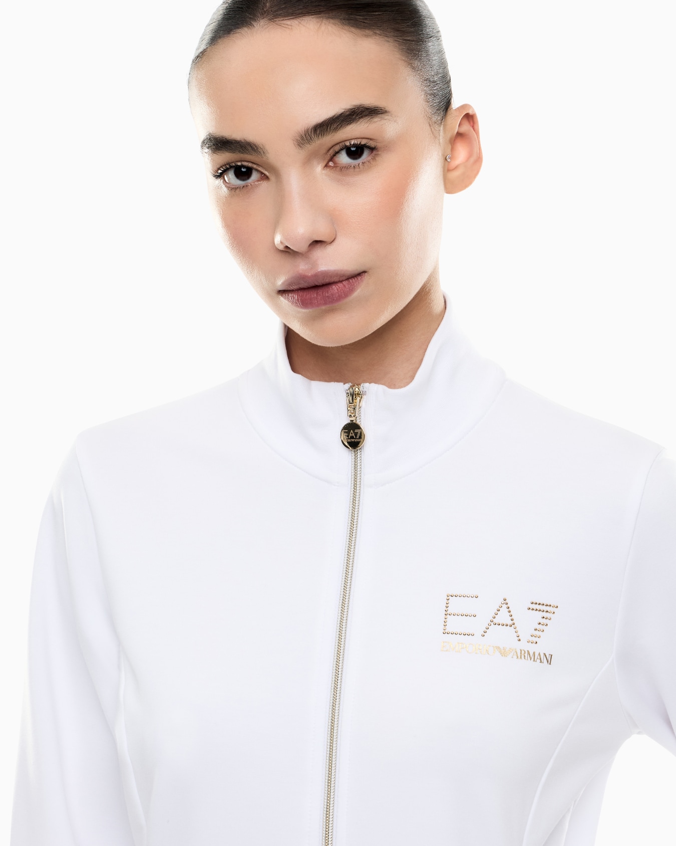 Evolution stretch-viscose blend zip-up sweatshirt Slide 4