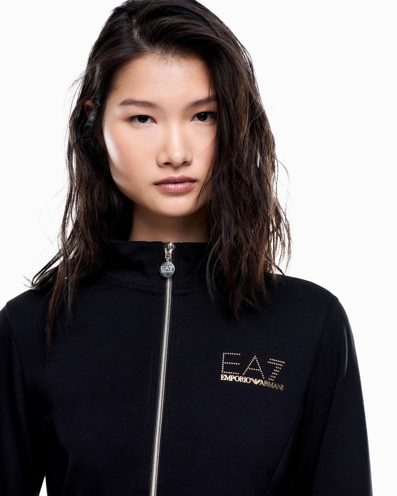 Evolution stretch-viscose blend zip-up sweatshirt Slide 4