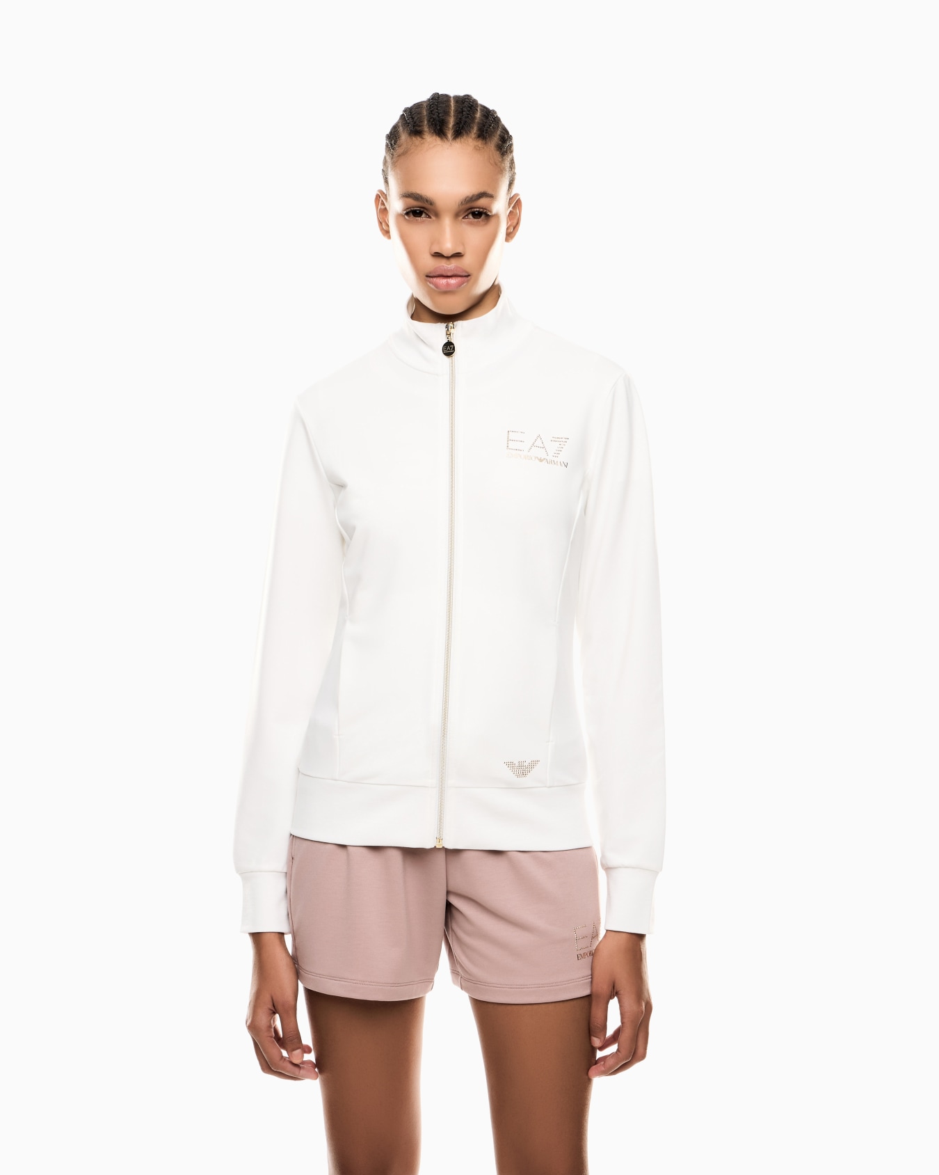 Evolution stretch-viscose blend zip-up sweatshirt Slide 3