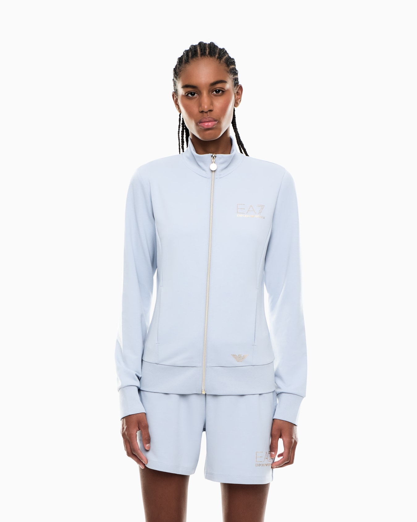 Evolution stretch-viscose blend zip-up sweatshirt Slide 3