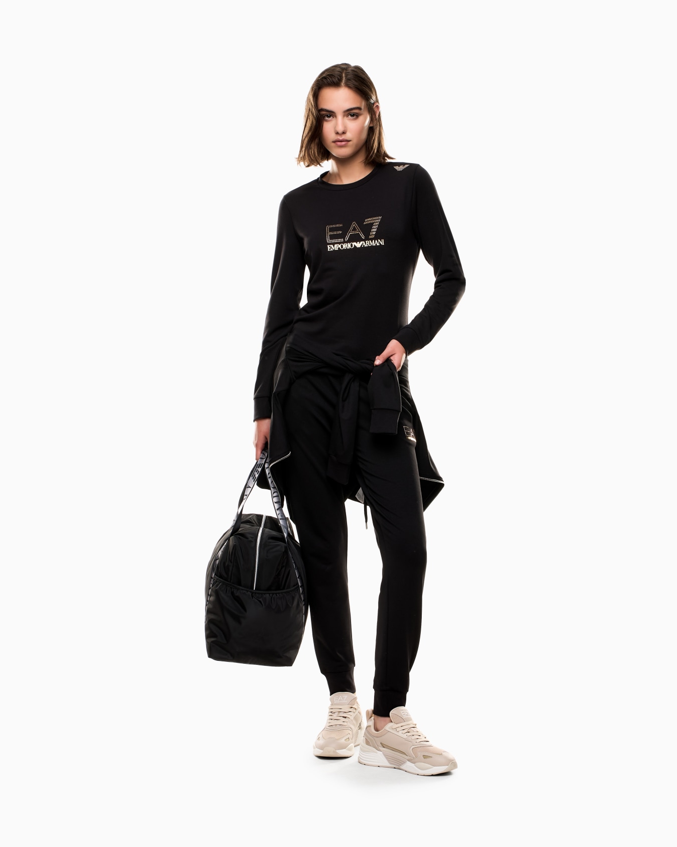 Sweat-shirt ras-du-cou en viscose mélangée stretch Evolution Diapositive 1