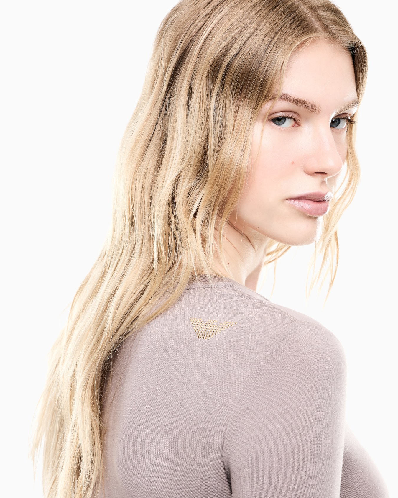 Stretch sweatshirt in a viscose blend with studs Evolution Slide 6