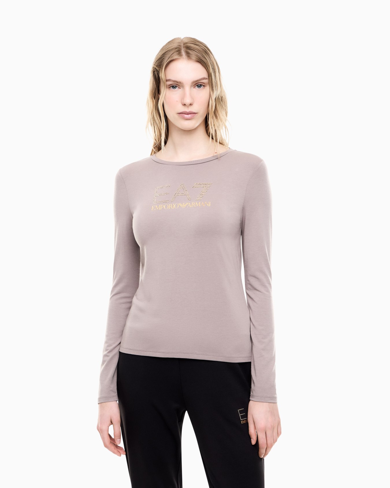 Stretch sweatshirt in a viscose blend with studs Evolution Slide 3