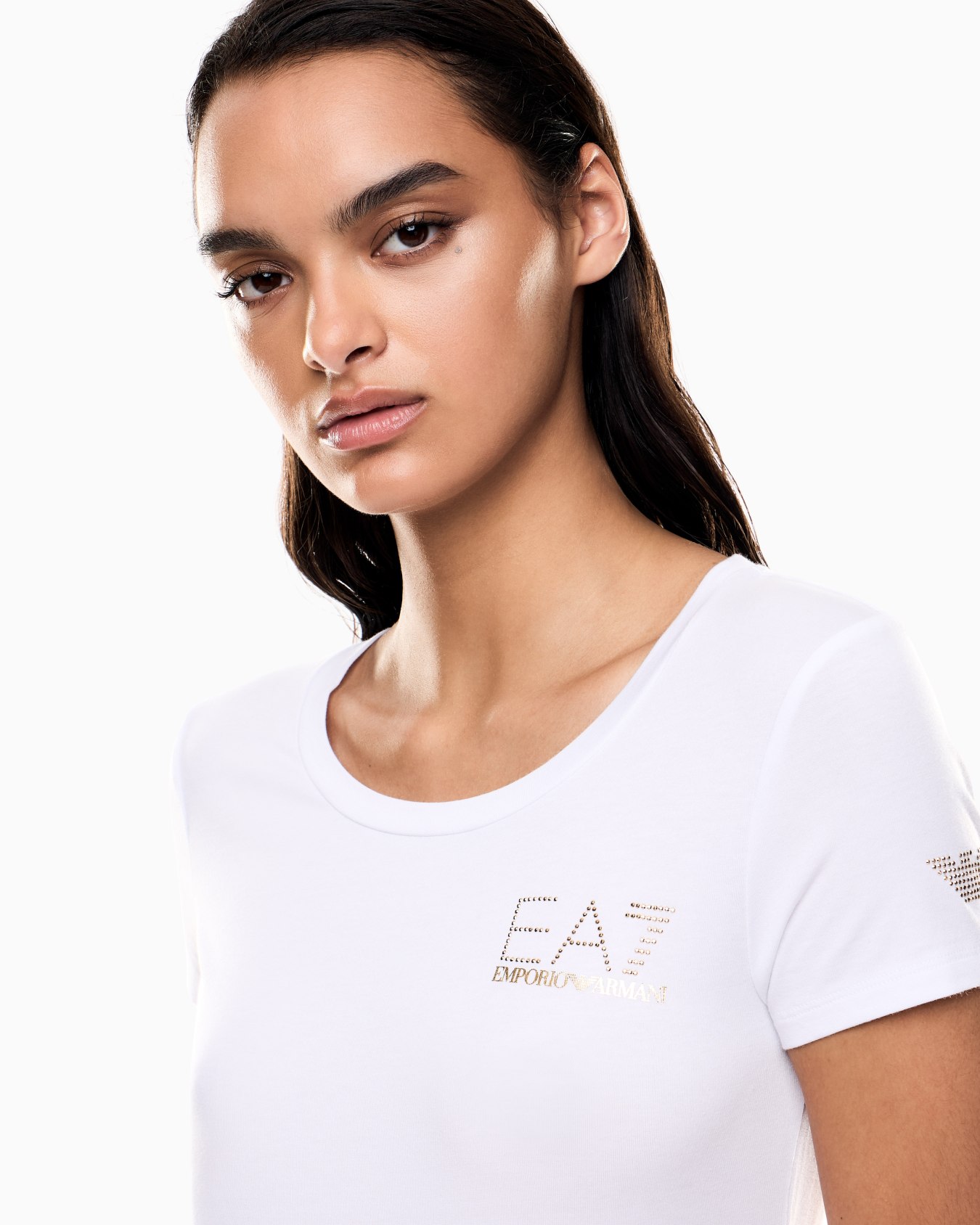 Evolution crew-neck T-shirt in a stretch cotton and modal blend Slide 4