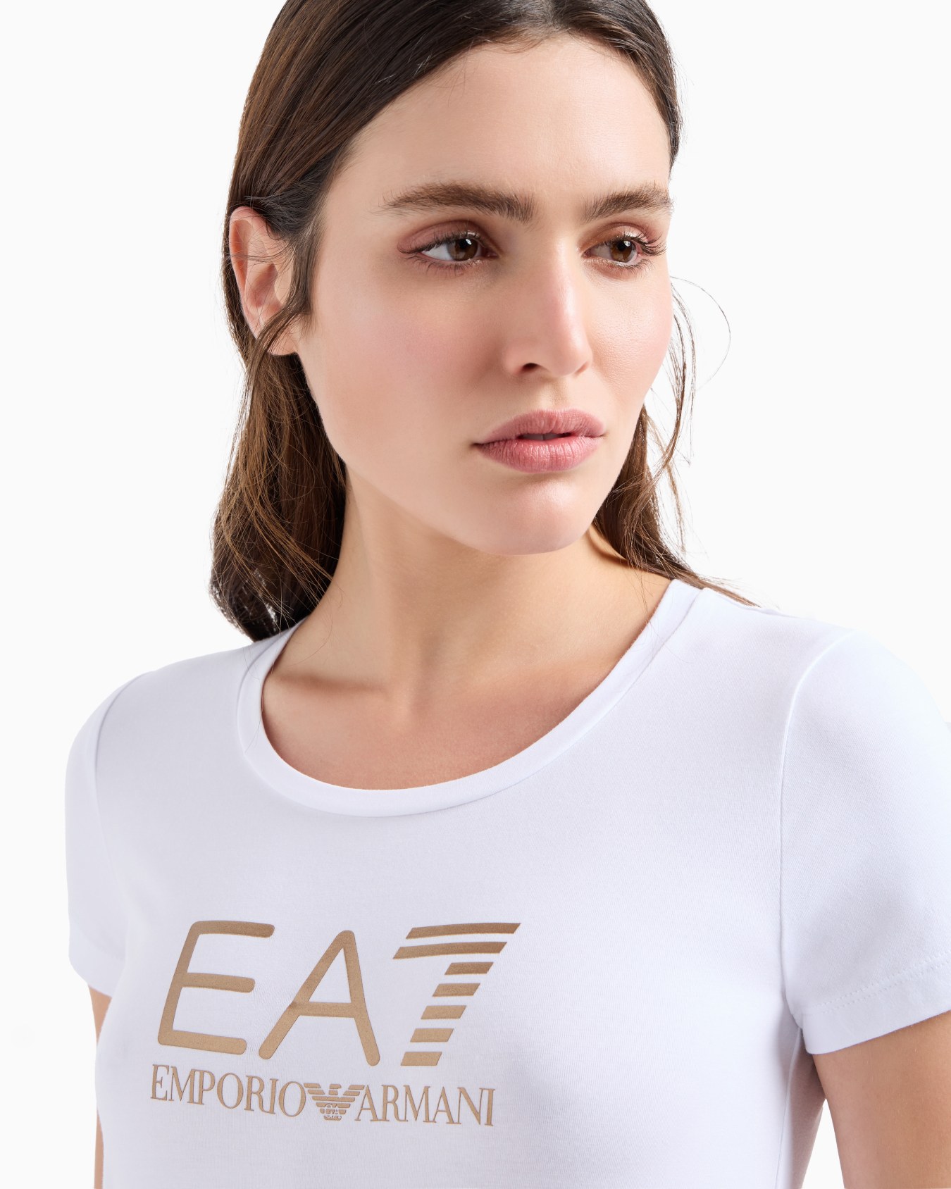 Shiny cotton crew-neck T-shirt Slide 4