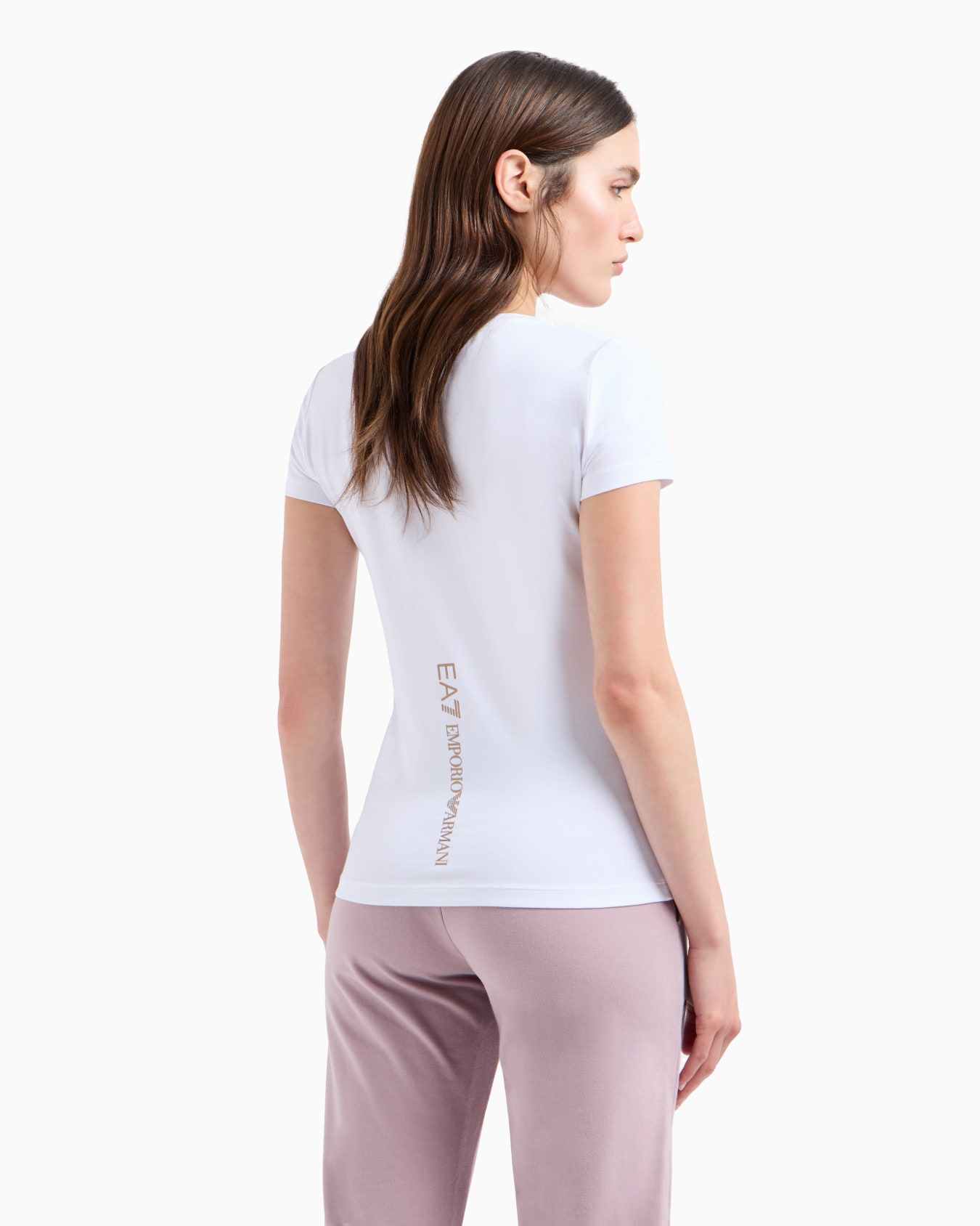 Shiny cotton crew-neck T-shirt Slide 2
