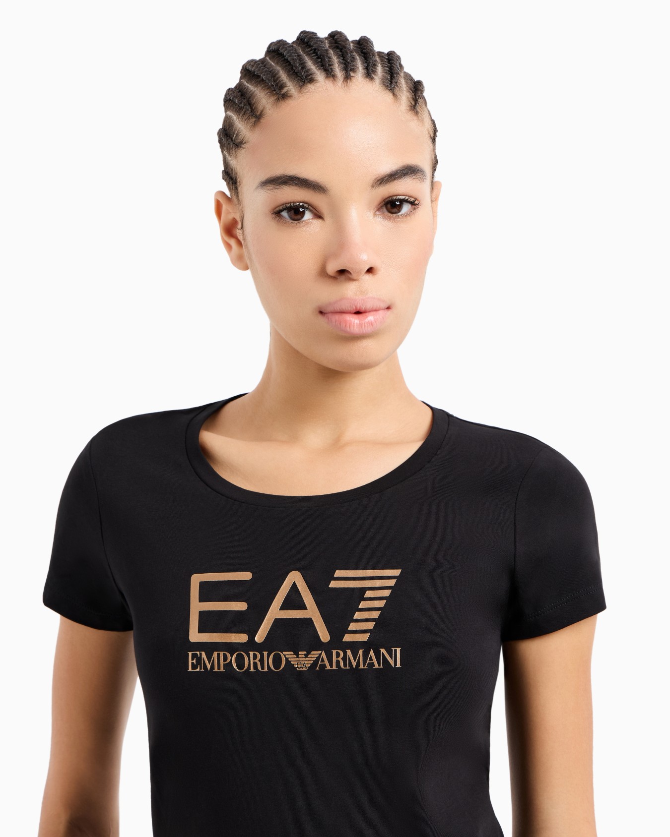 Shiny cotton crew-neck T-shirt Slide 4