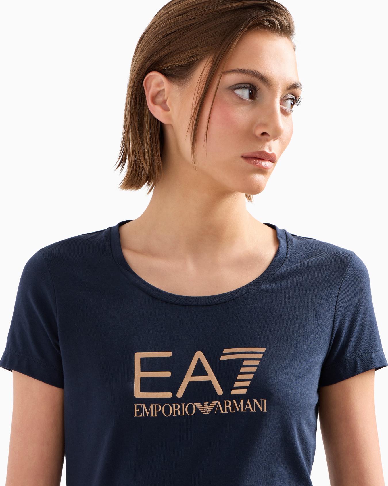 Shiny cotton crew-neck T-shirt Slide 4
