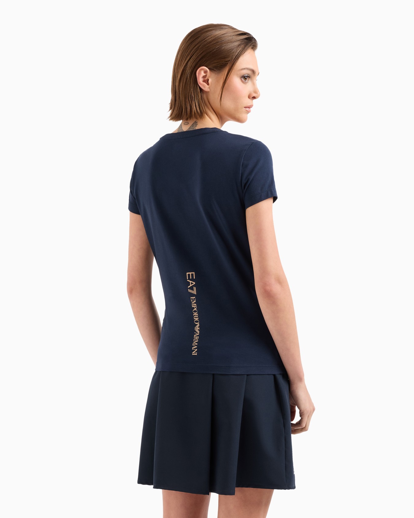 Shiny cotton crew-neck T-shirt Slide 2
