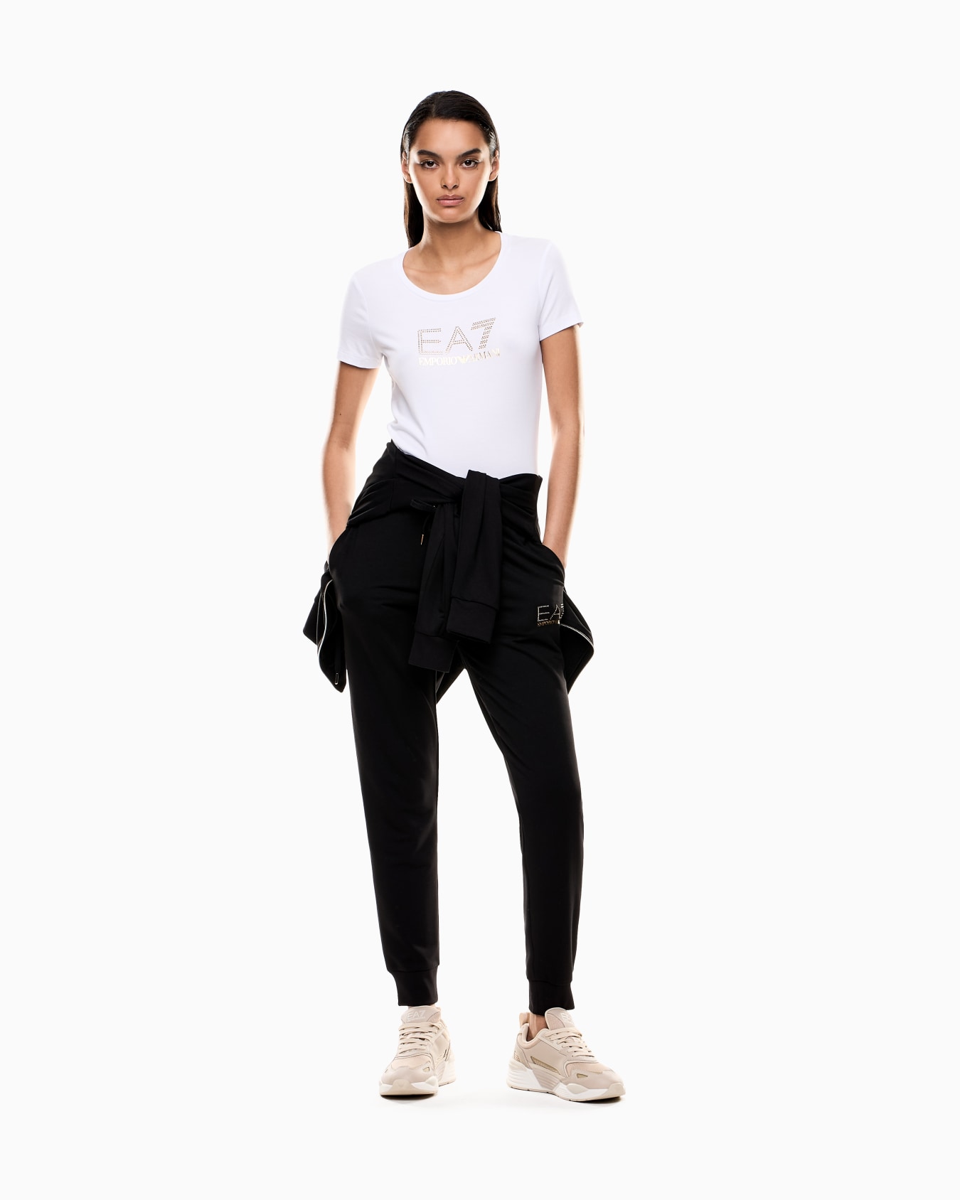 T-shirt grand logo Evolution en mélange de coton et modal stretch Diapositive 1