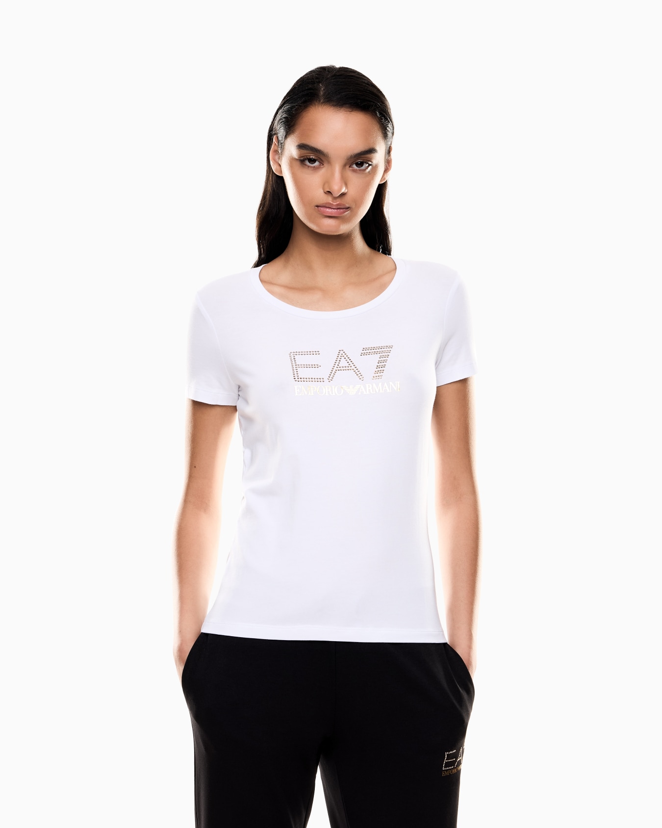 Camiseta de mezcla de algodón y modal elástico con maxilogotipo Evolution Diapositiva 3