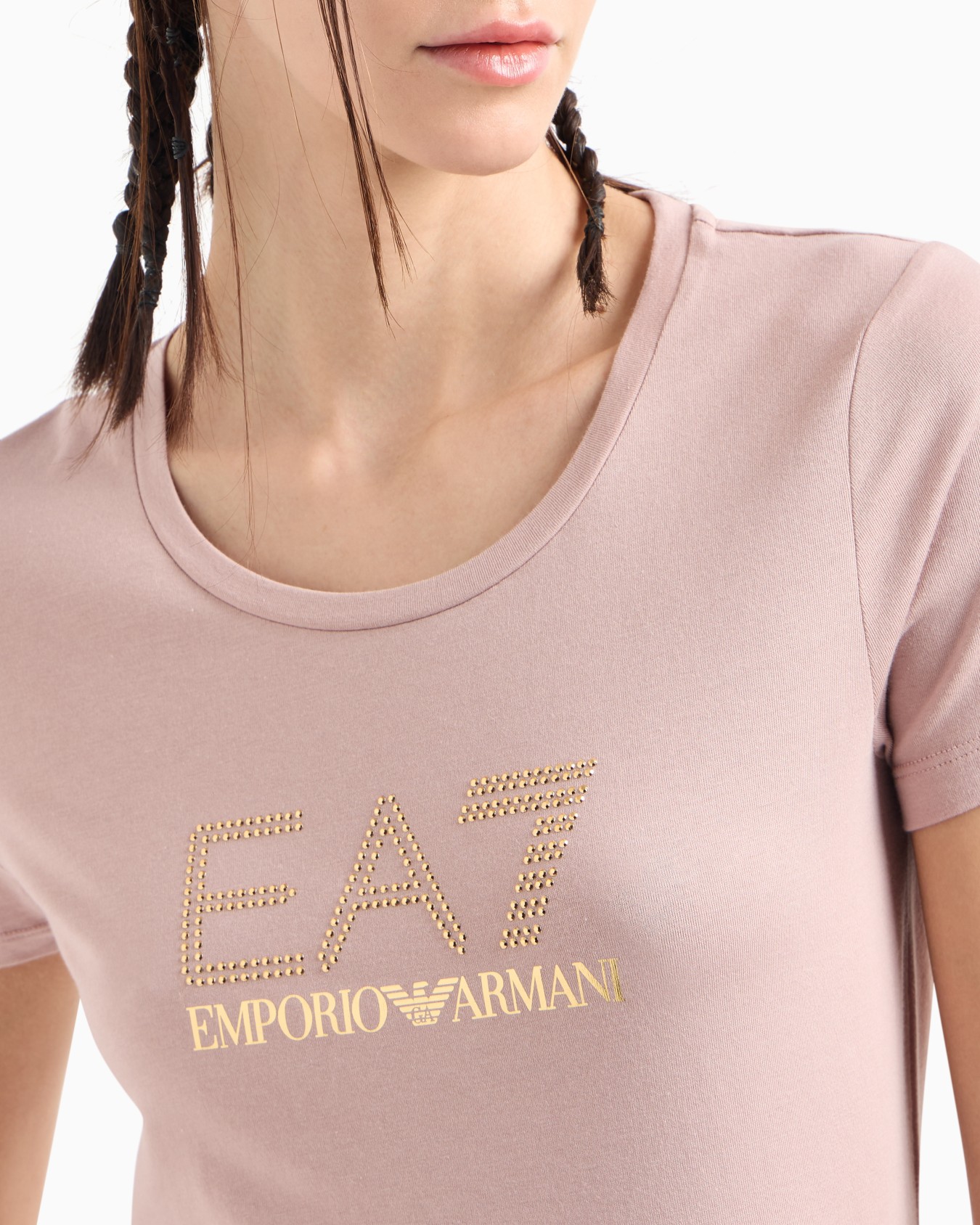 Evolution stretch cotton and modal blend T-shirt with oversized logo Slide 4