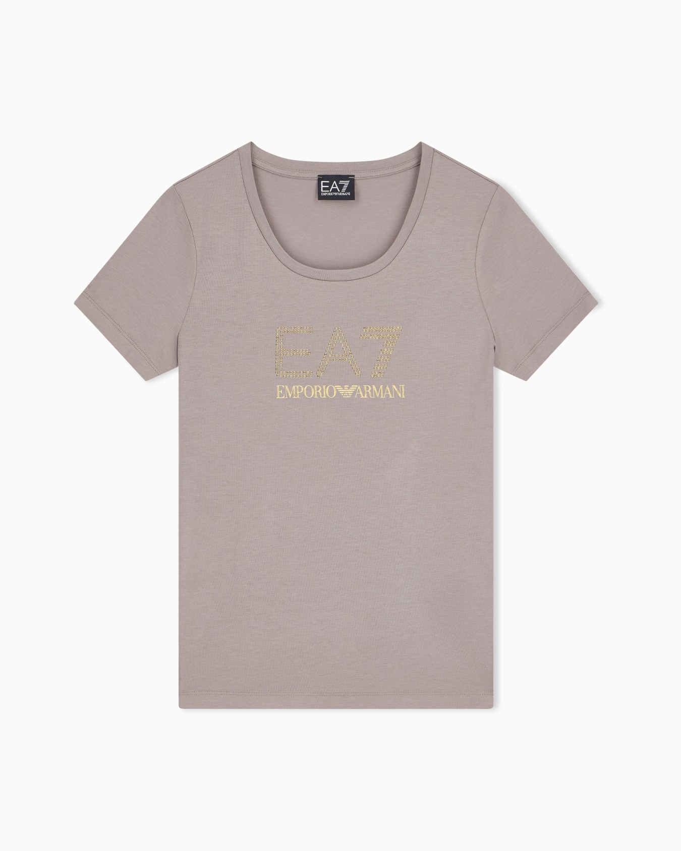 Stretch t-shirt in cotton with logo and studs Evolution Slide 0