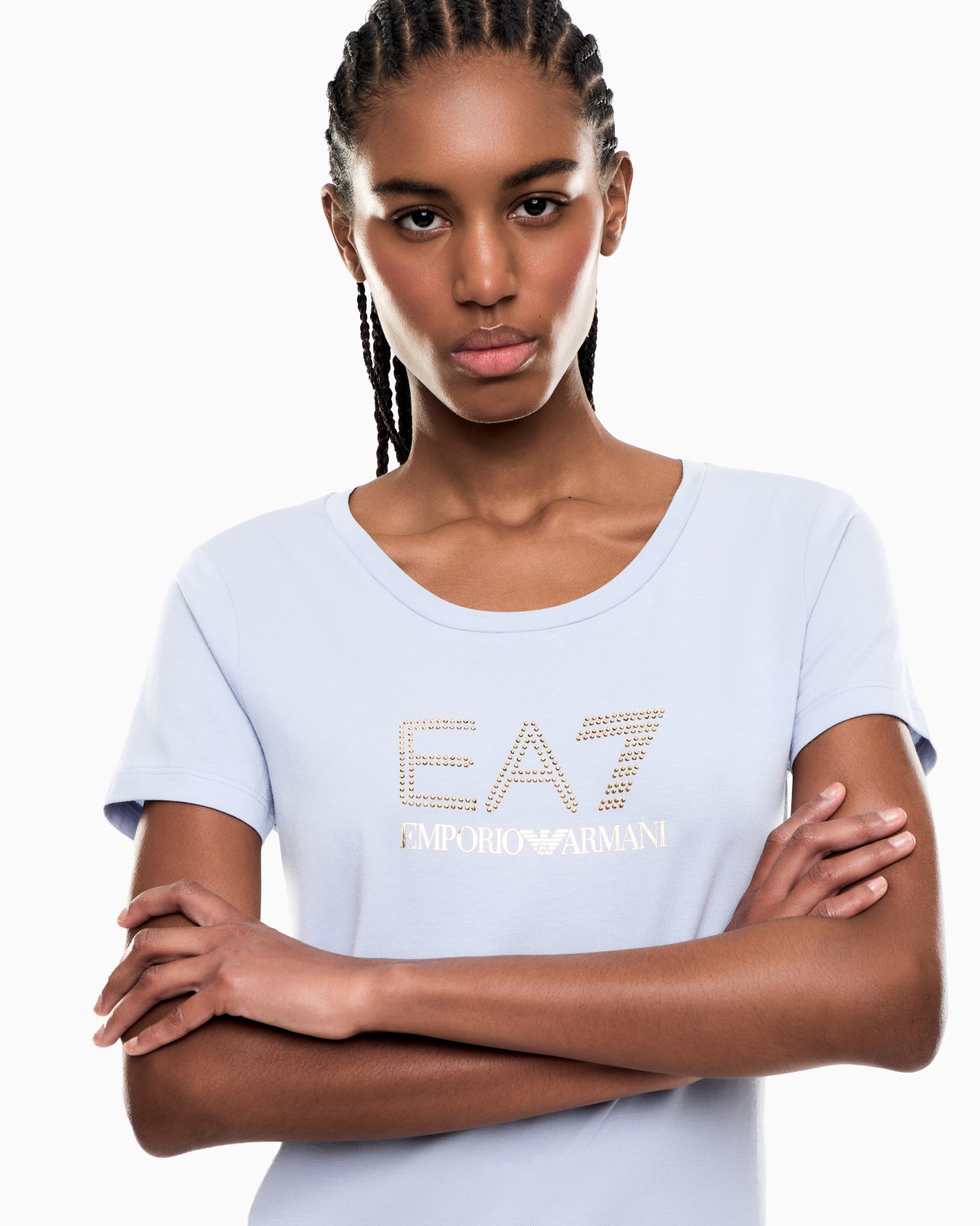 Camiseta de mezcla de algodón y modal elástico con maxilogotipo Evolution Diapositiva 4