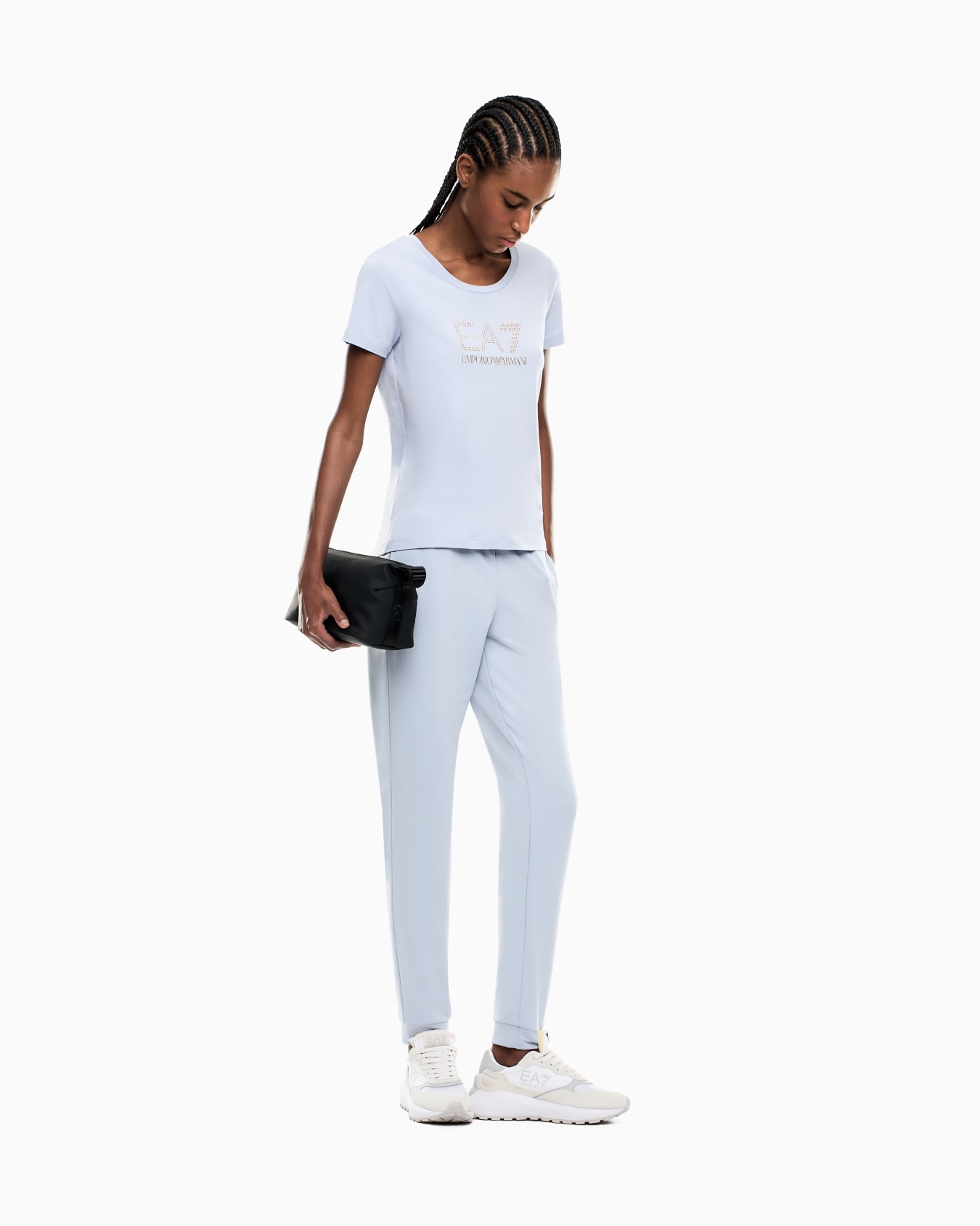 Camiseta de mezcla de algodón y modal elástico con maxilogotipo Evolution Diapositiva 1