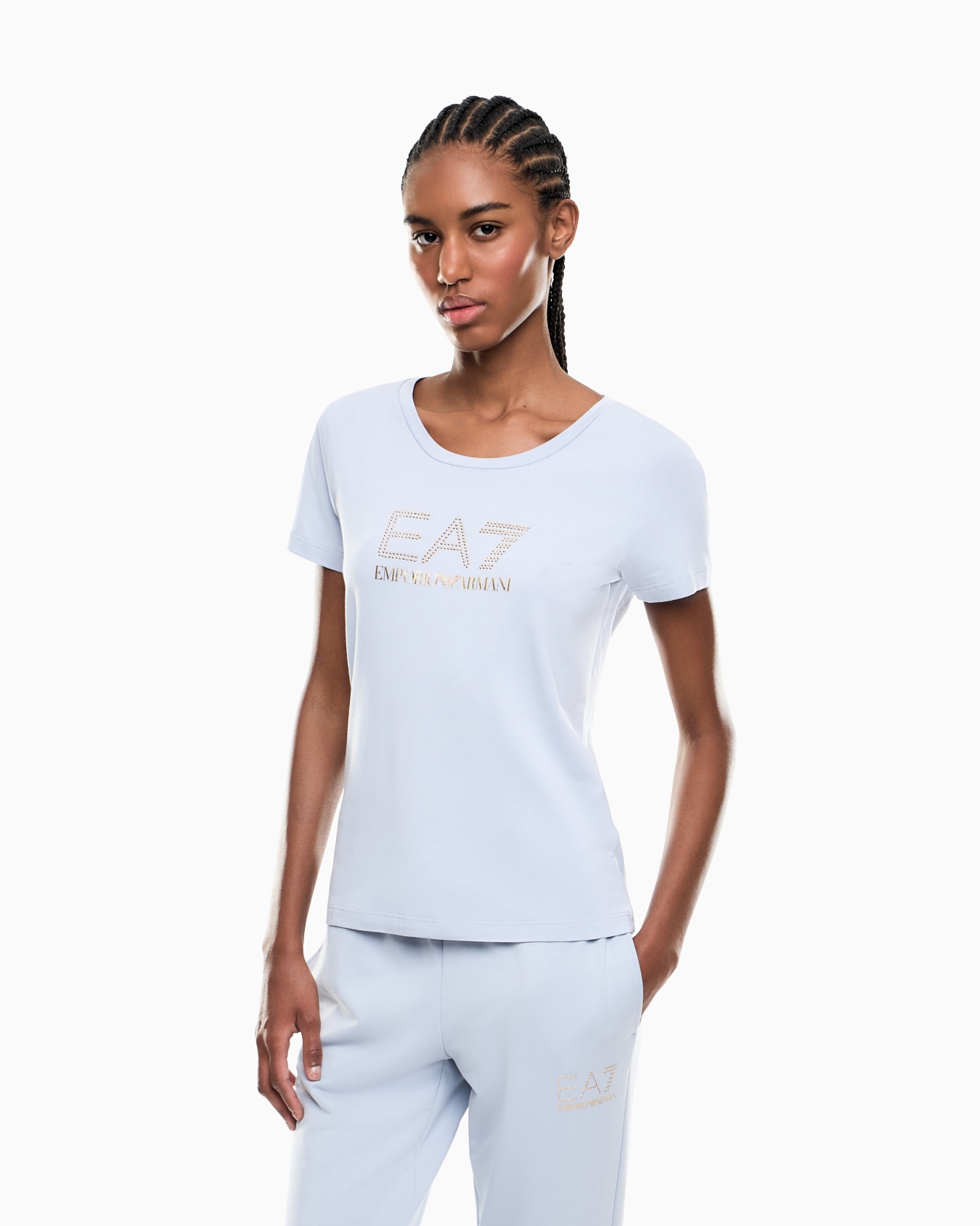 Camiseta de mezcla de algodón y modal elástico con maxilogotipo Evolution Diapositiva 3