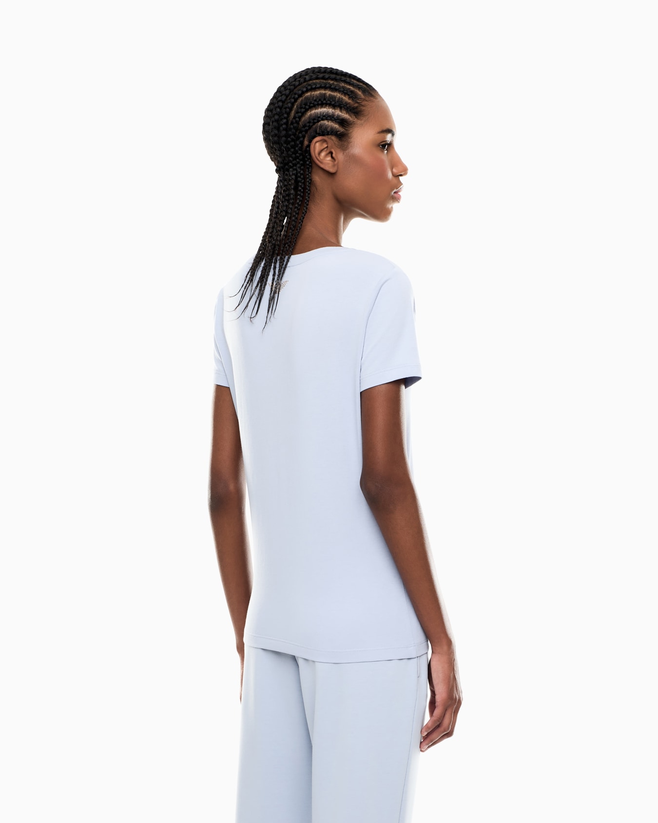 Camiseta de mezcla de algodón y modal elástico con maxilogotipo Evolution Diapositiva 2