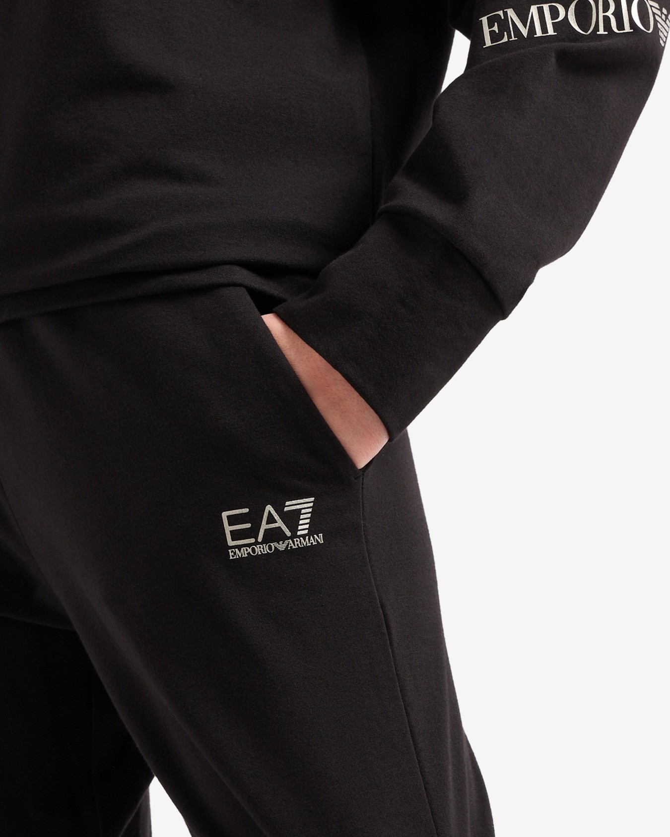 Stretch-cotton tracksuit with logo tape detail Slide 5