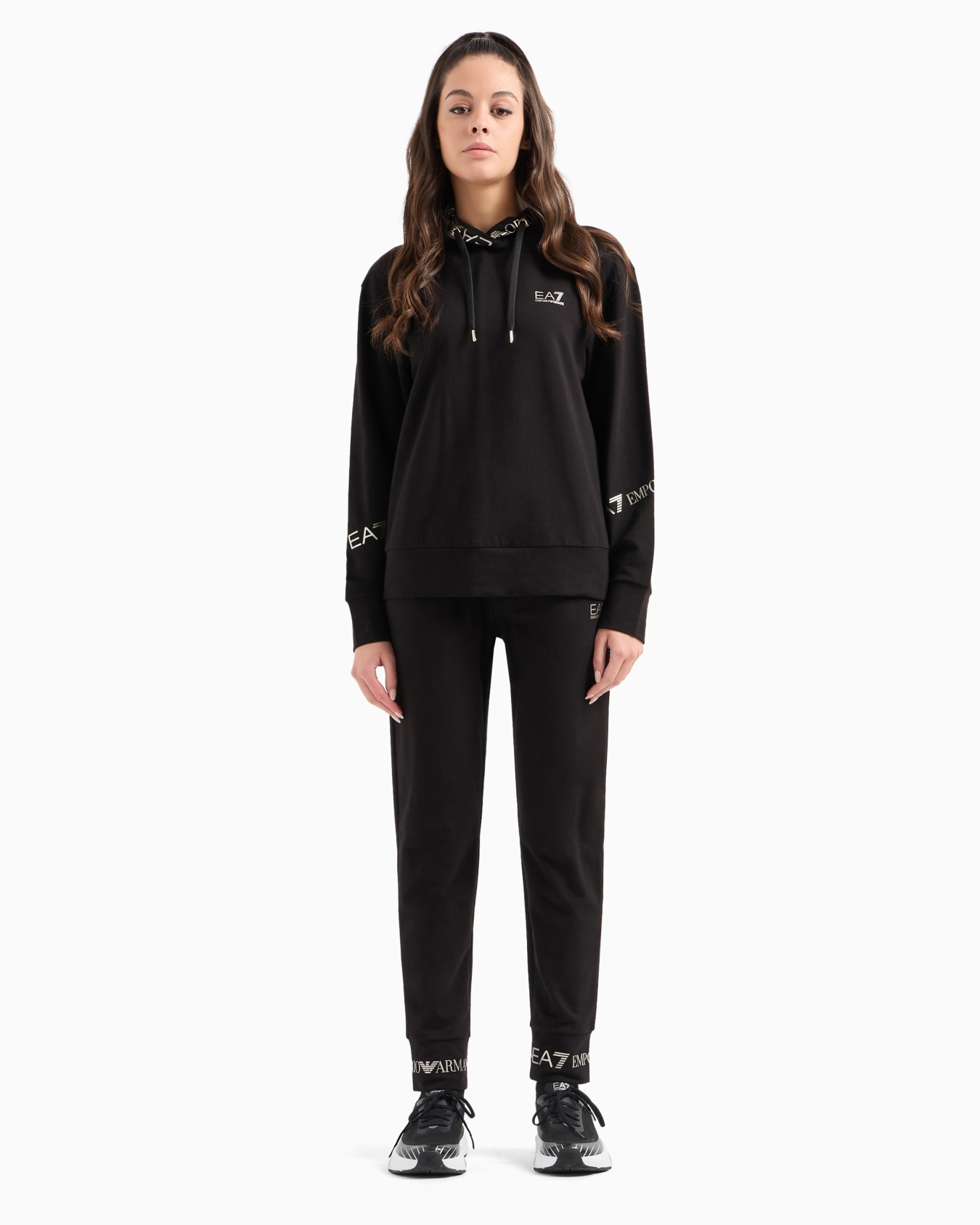 Stretch-cotton tracksuit with logo tape detail Slide 1