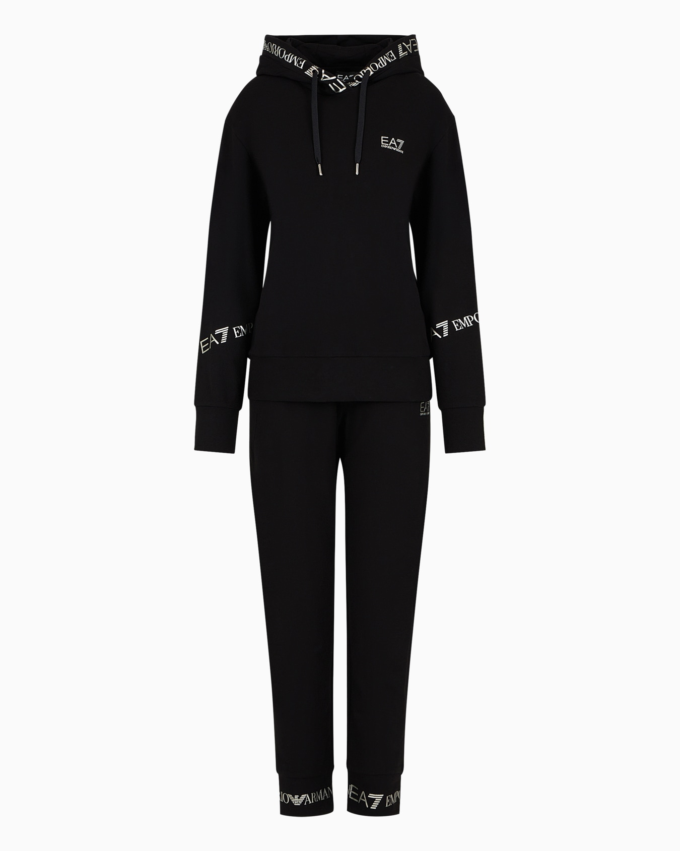 Stretch-cotton tracksuit with logo tape detail Slide 0