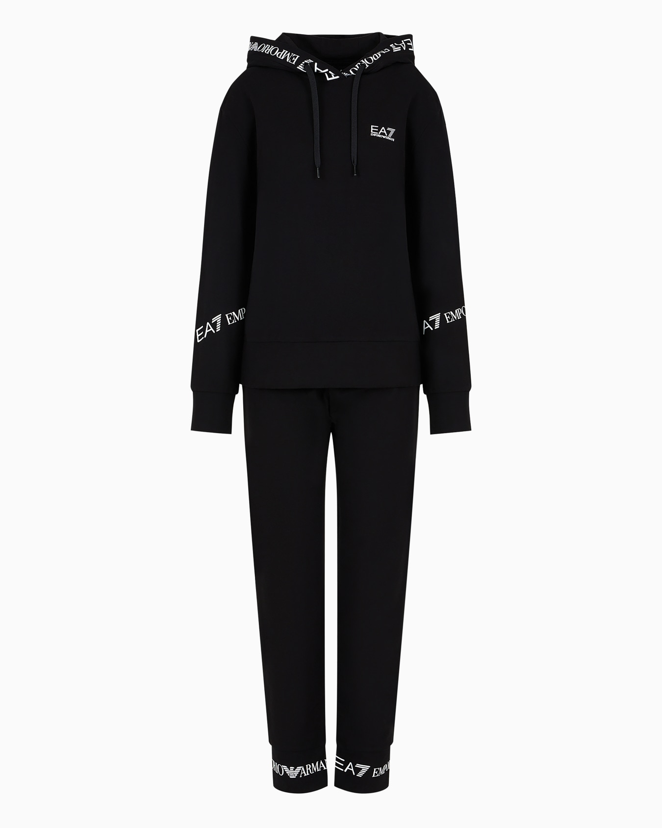 Stretch-cotton tracksuit with logo tape detail Slide 0