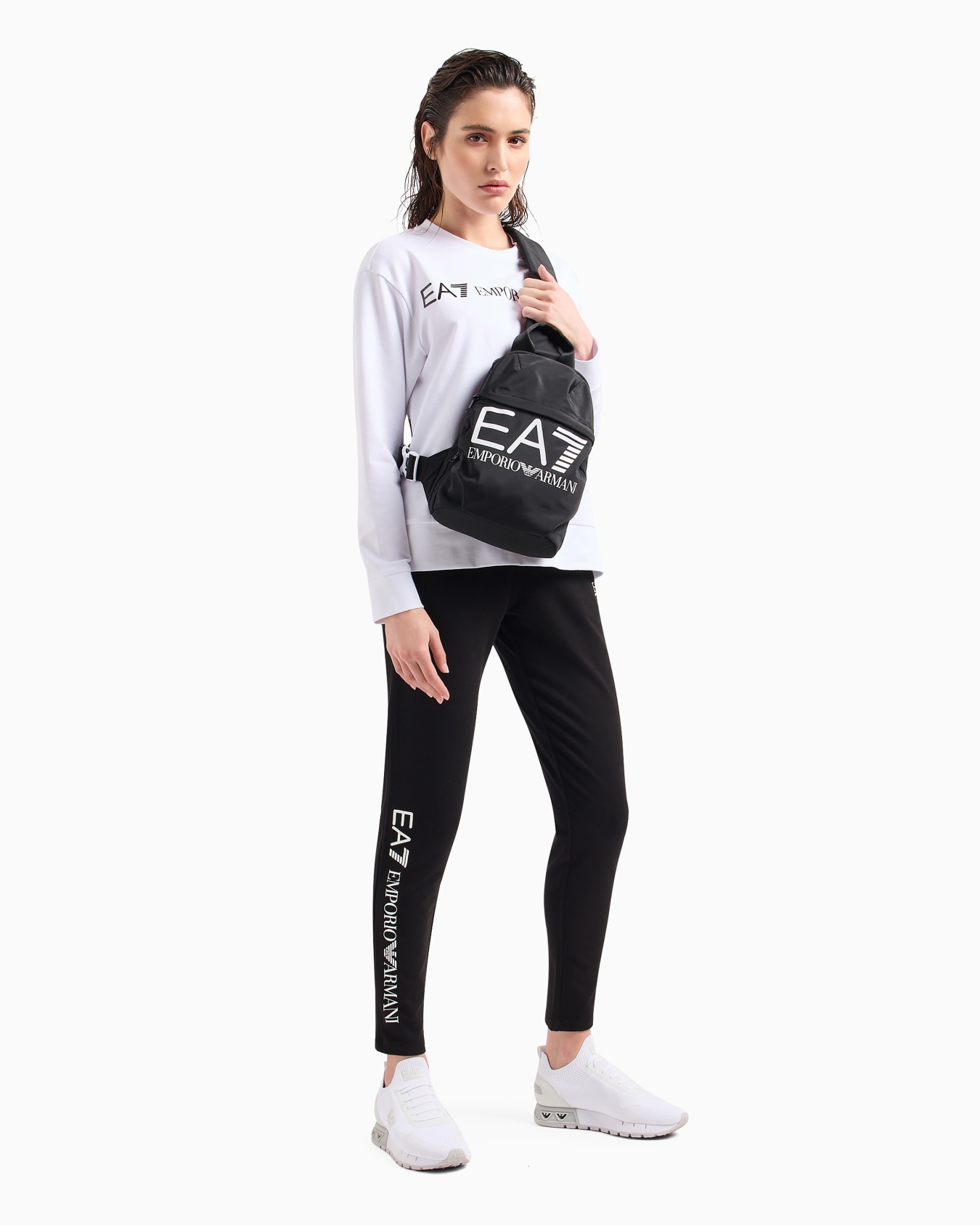 Chándal de algodón elástico con logotipo Diapositiva 3